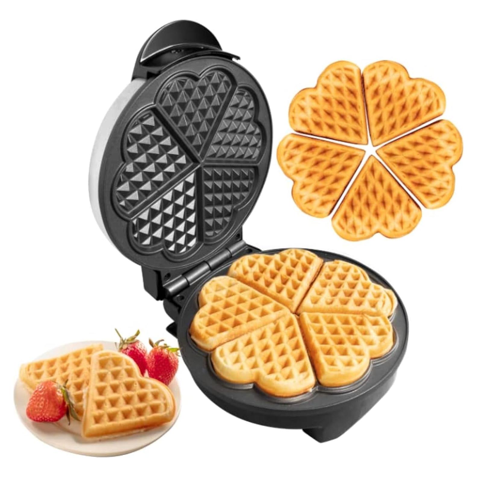 Máquina de Waffles CucinaPro 5 Corazones Antiadherente