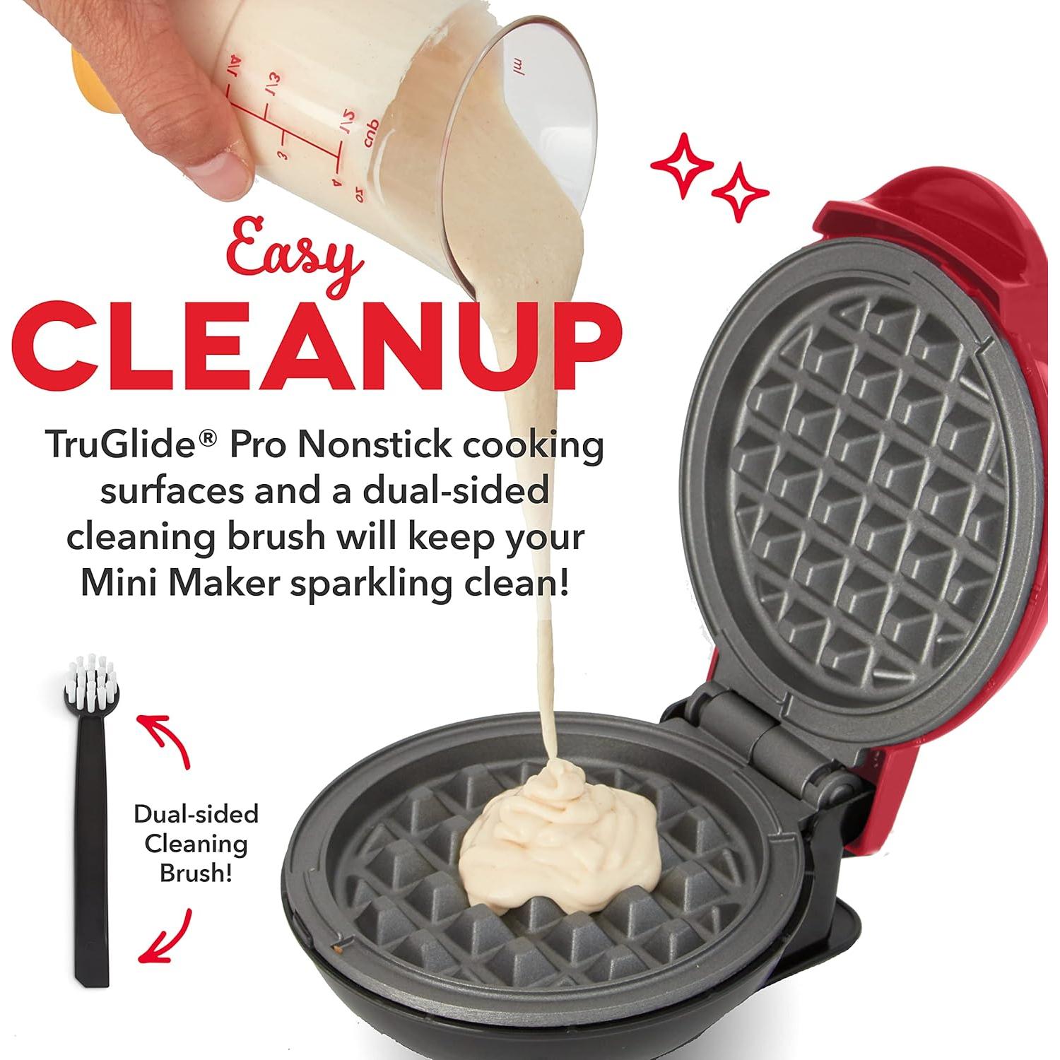 Mini Waffle Maker DASH Deluxe 10 cm Antiadherente Rojo