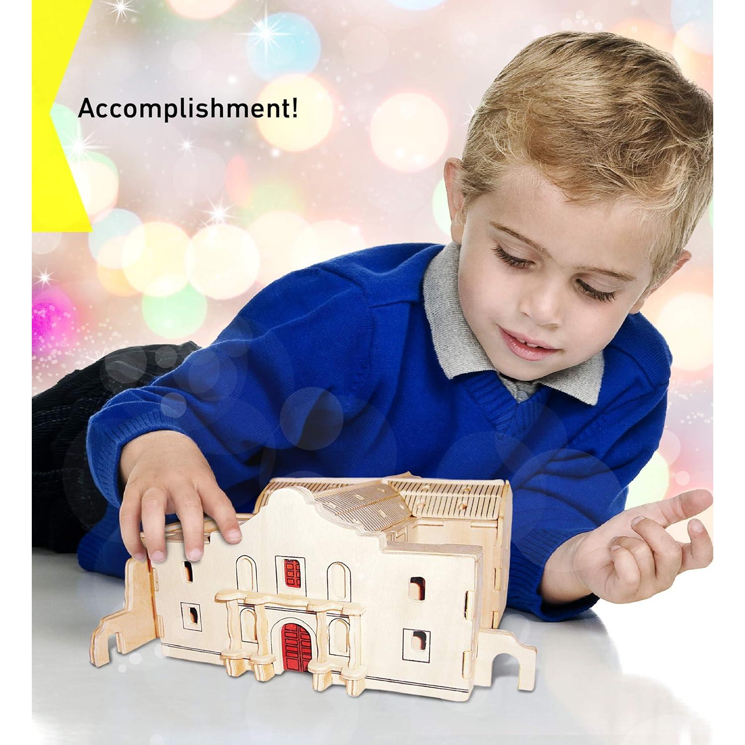 Kit de Rompecabezas 3D de Madera Puzzled El Alamo - 57 Piezas