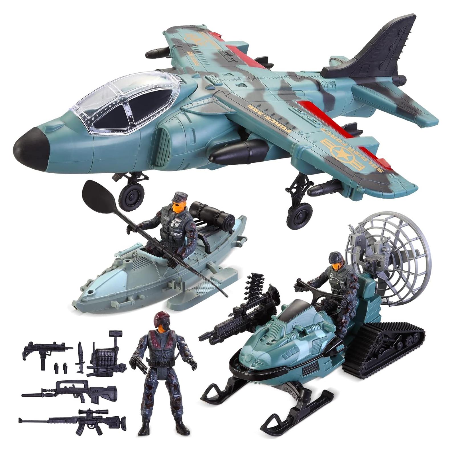 Conjunto de Juguetes Militares JOYIN - Avión, Soldados y Accesorios