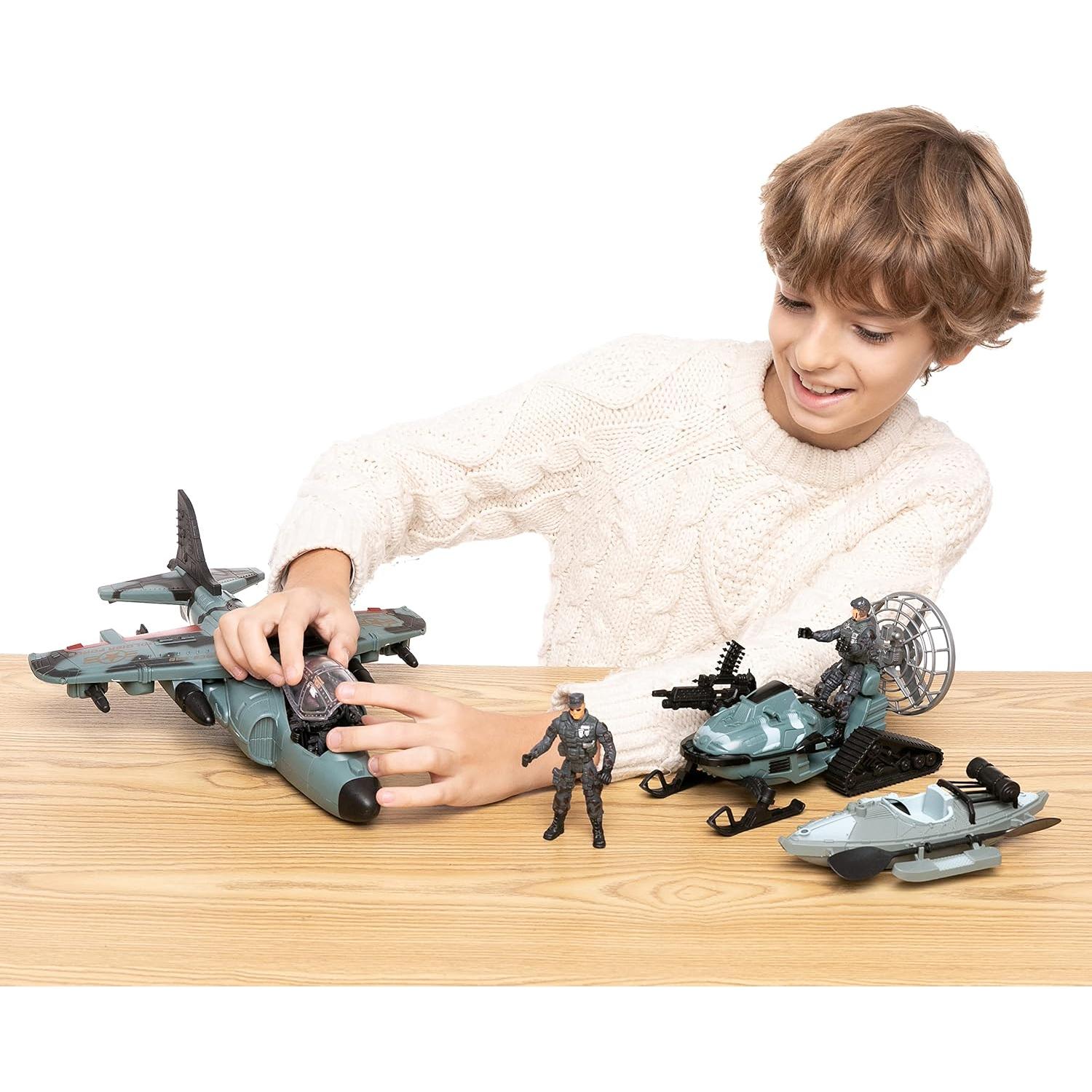 Conjunto de Juguetes Militares JOYIN - Avión, Soldados y Accesorios