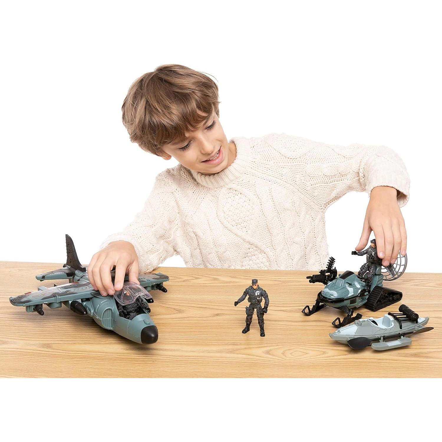 Conjunto de Juguetes Militares JOYIN - Avión, Soldados y Accesorios