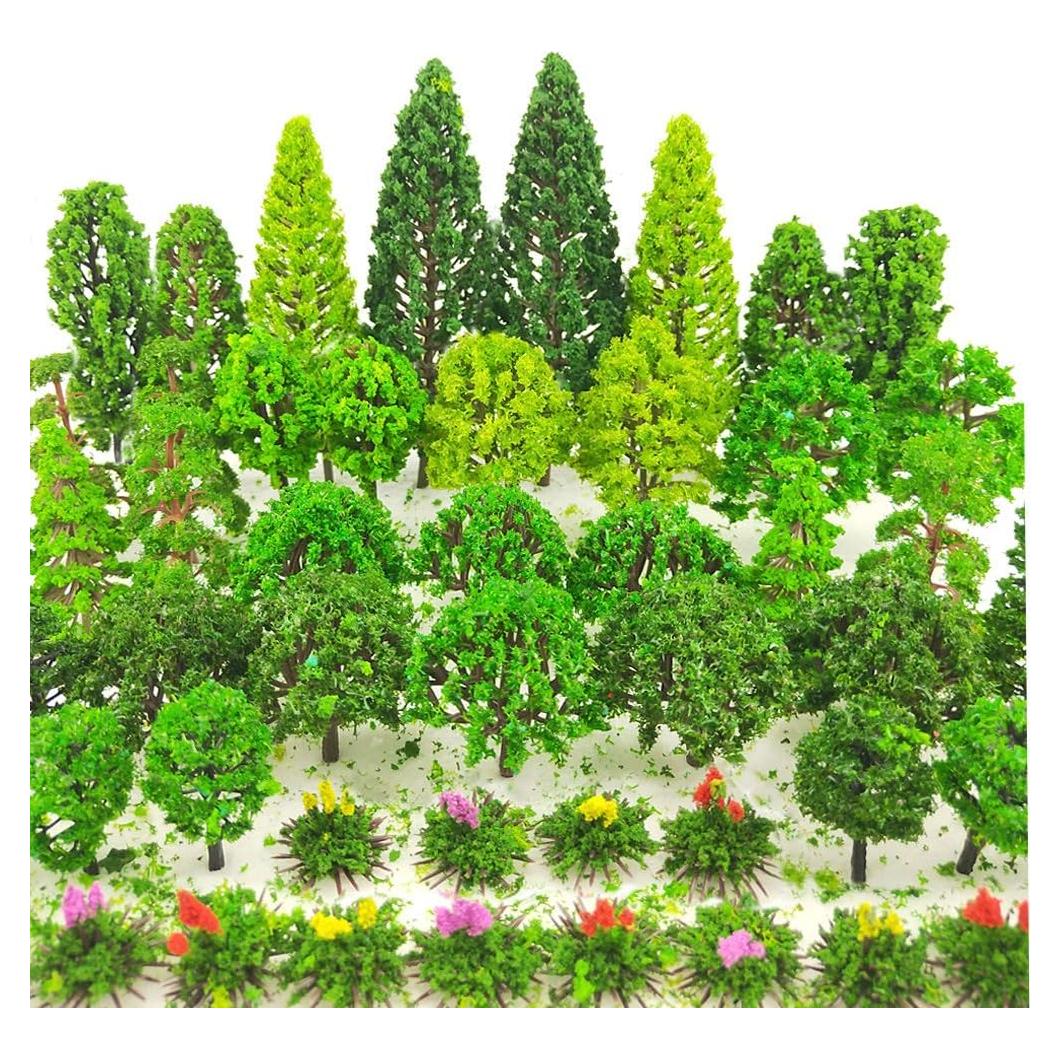 Set de 60 Árboles de Modelo Tazimi 3.5-15 cm Verde Natural