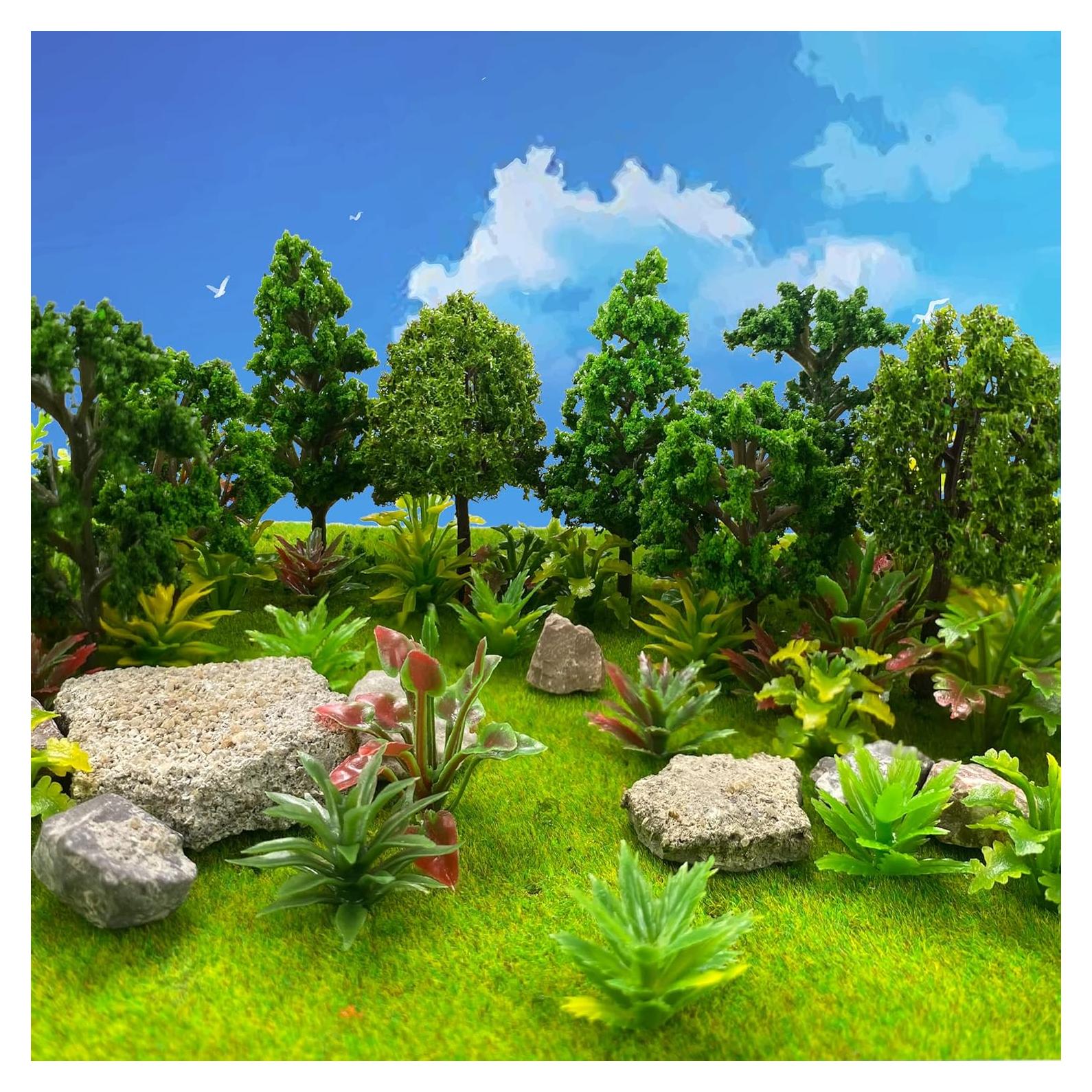 88 Piezas Árboles Miniatura Verde Natural MOMOONNON