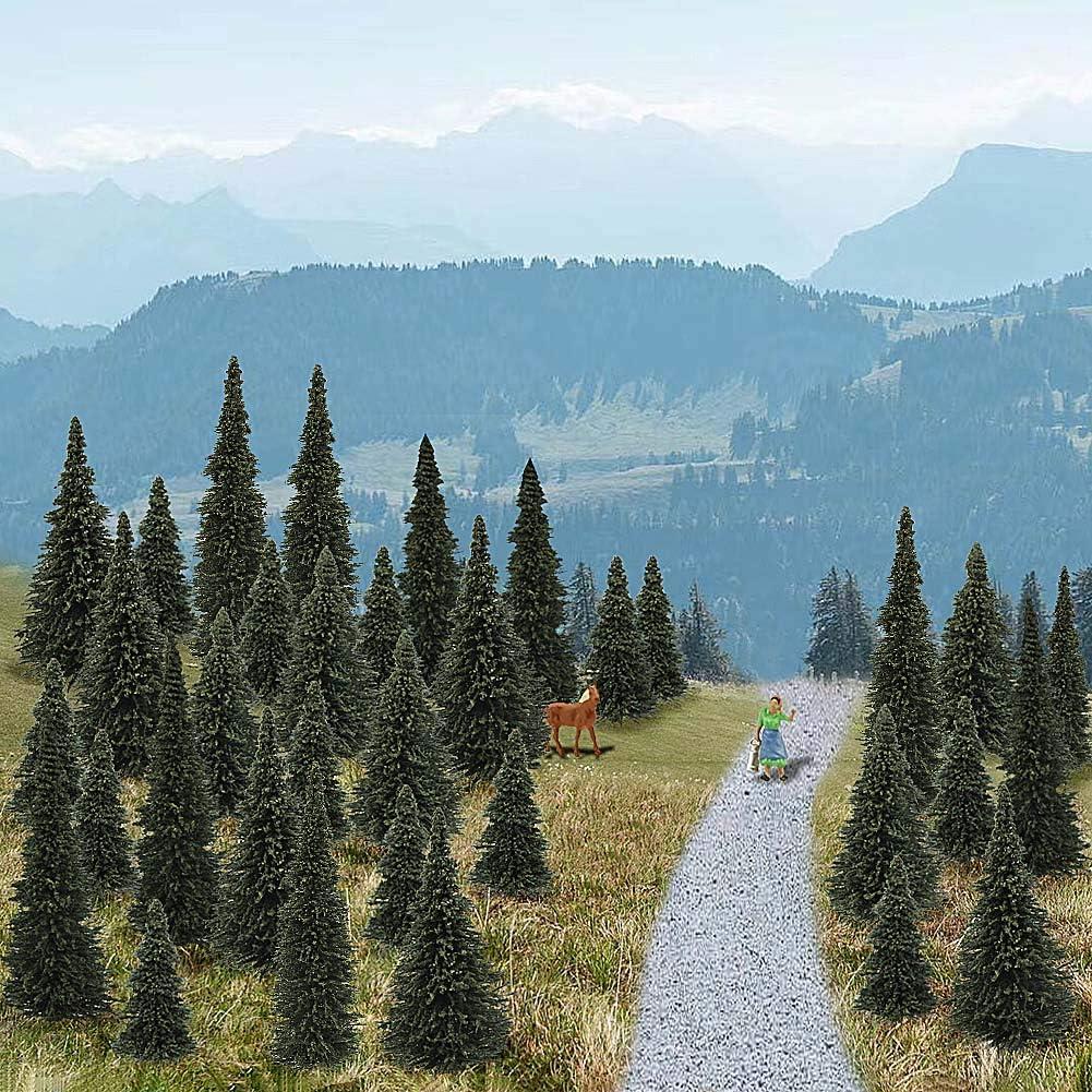 40 Árboles de Cedro Verde Oscuro Evemodel 5.2-12.6 cm