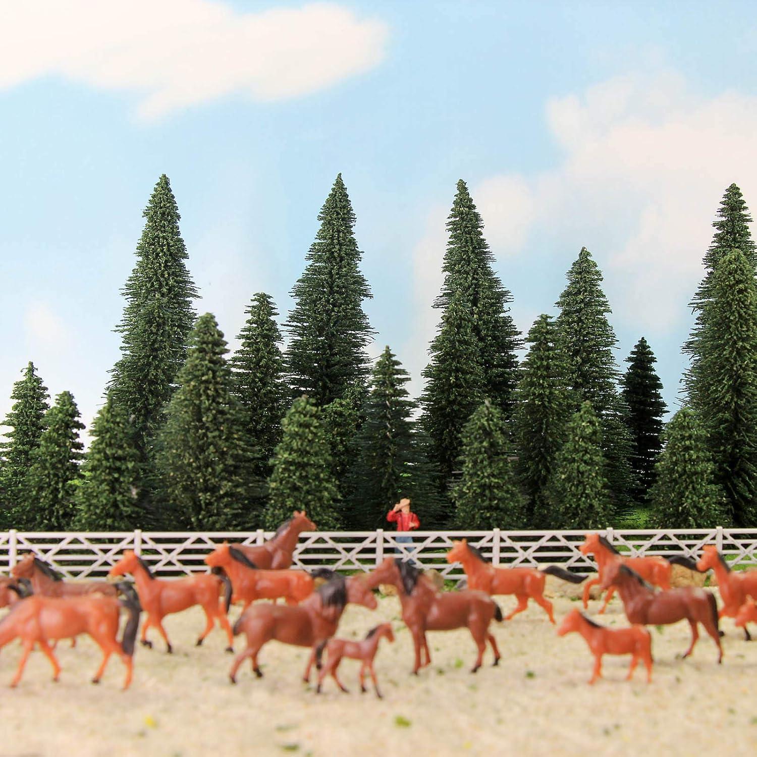 40 Árboles de Cedro Verde Oscuro Evemodel 5.2-12.6 cm