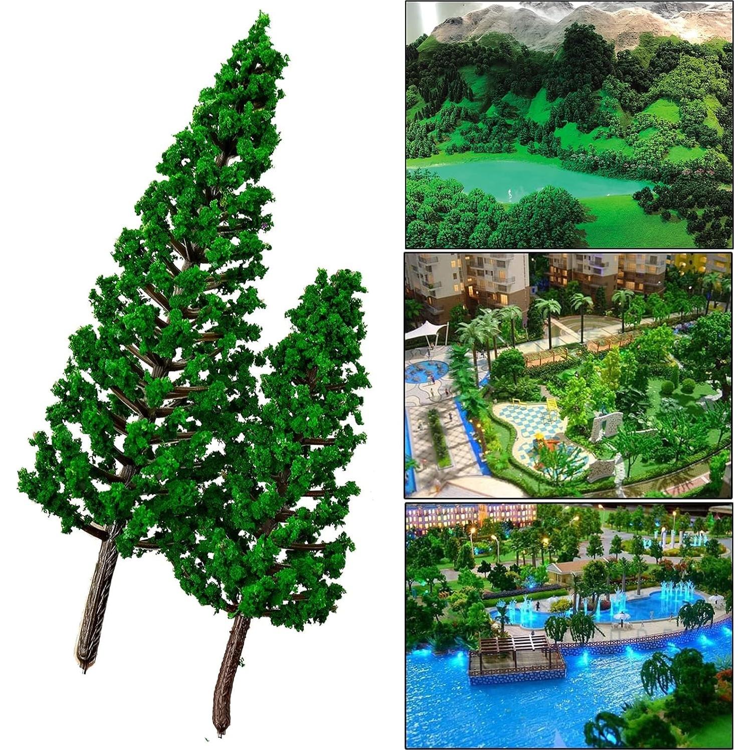 16 Mini Árboles de Pino Verde Natural JLNGTHONG para Diorama