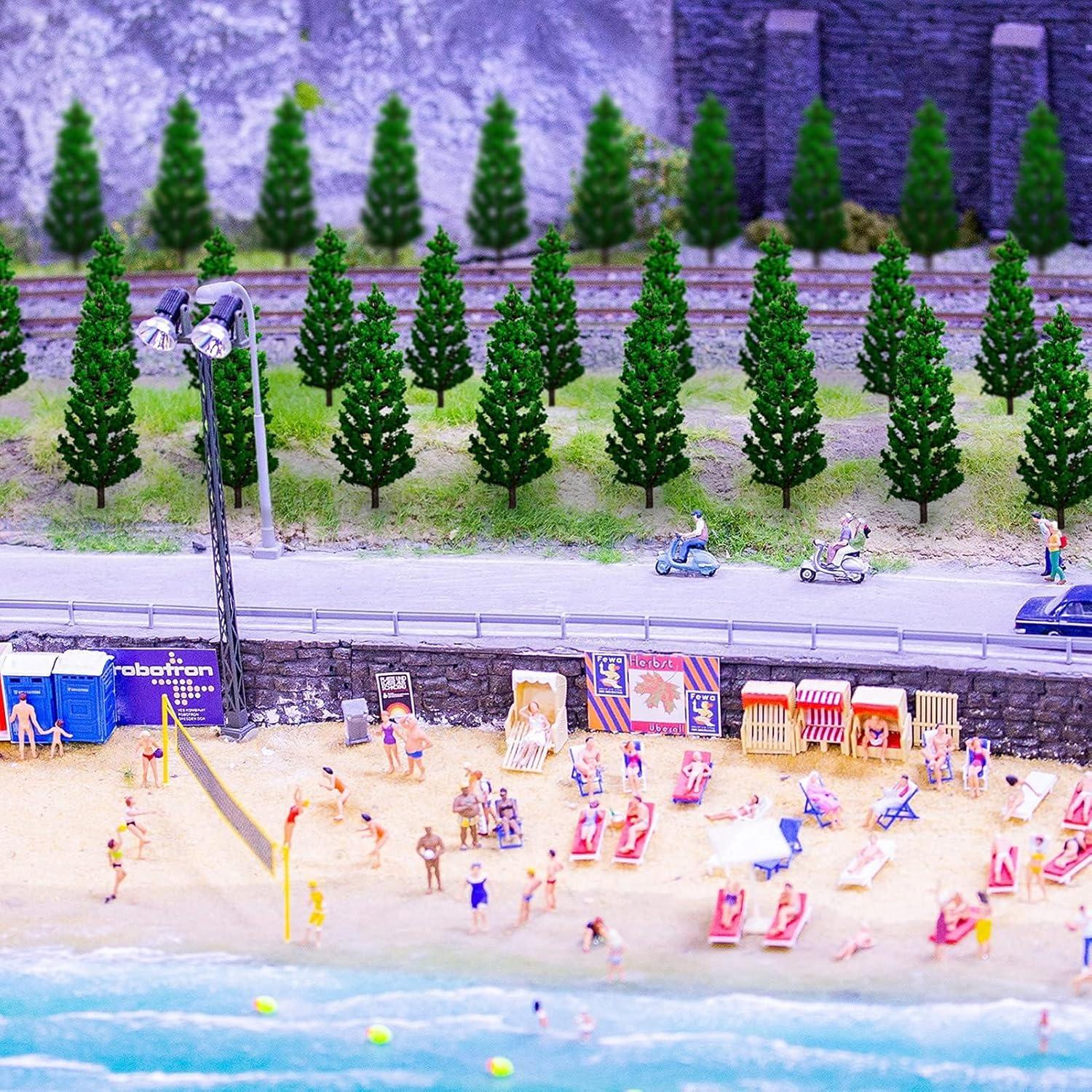 16 Mini Árboles de Pino Verde Natural JLNGTHONG para Diorama