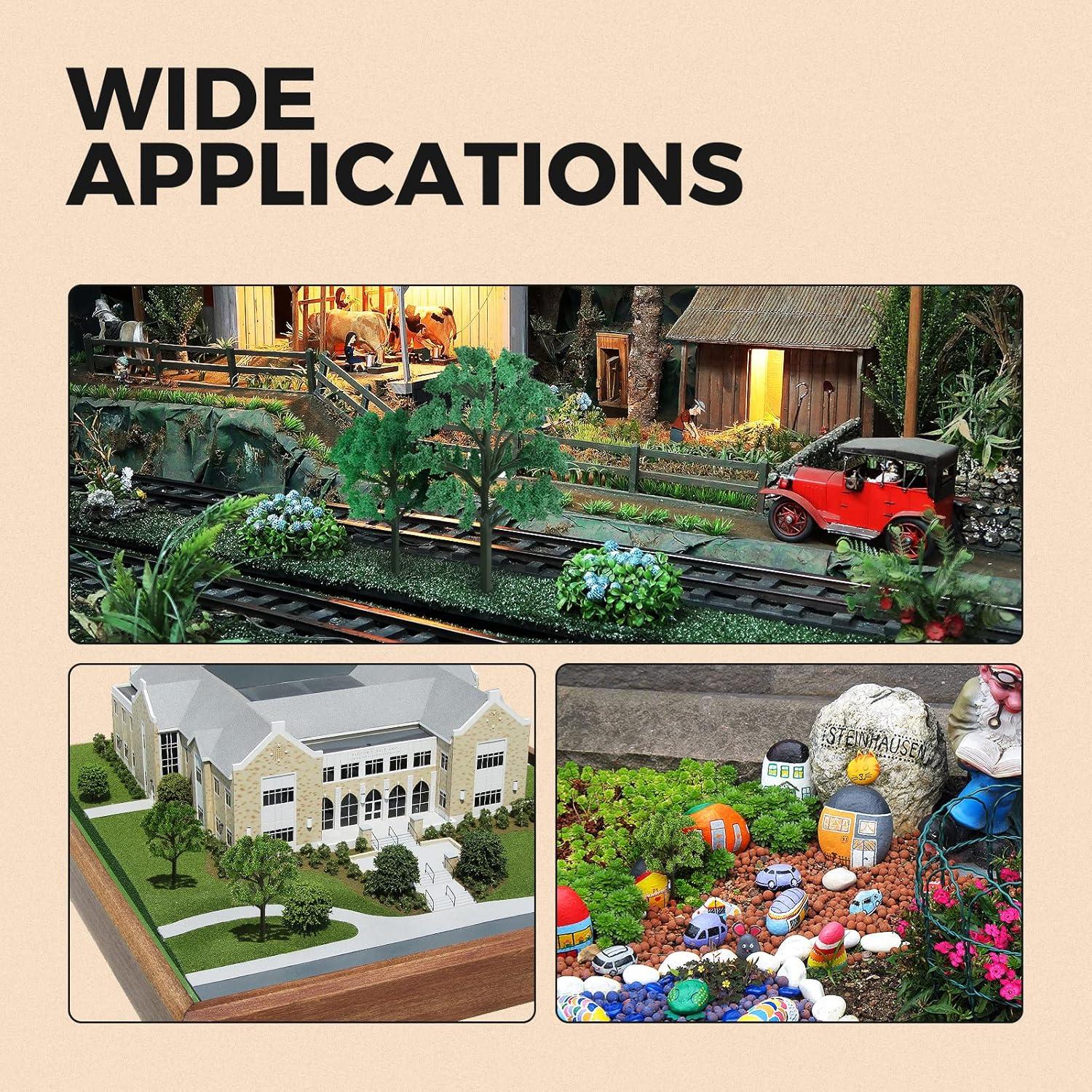 Yetaha 20 Árboles Modelo Miniatura Verde para Jardín y Ferrocarril