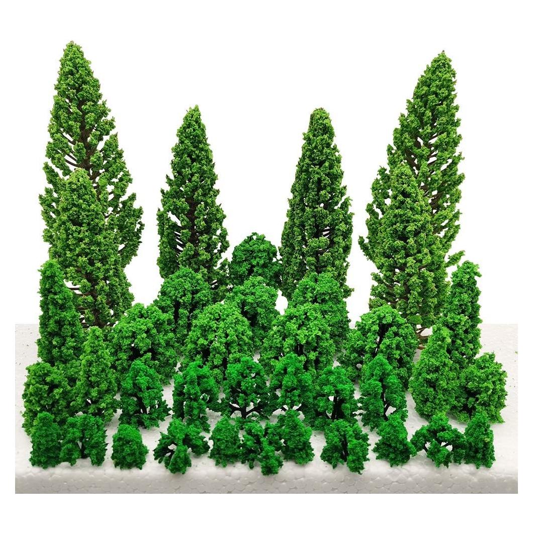 Miniaturas de Árboles Falsos Baryuefull 40 Piezas Verde 3-16 cm