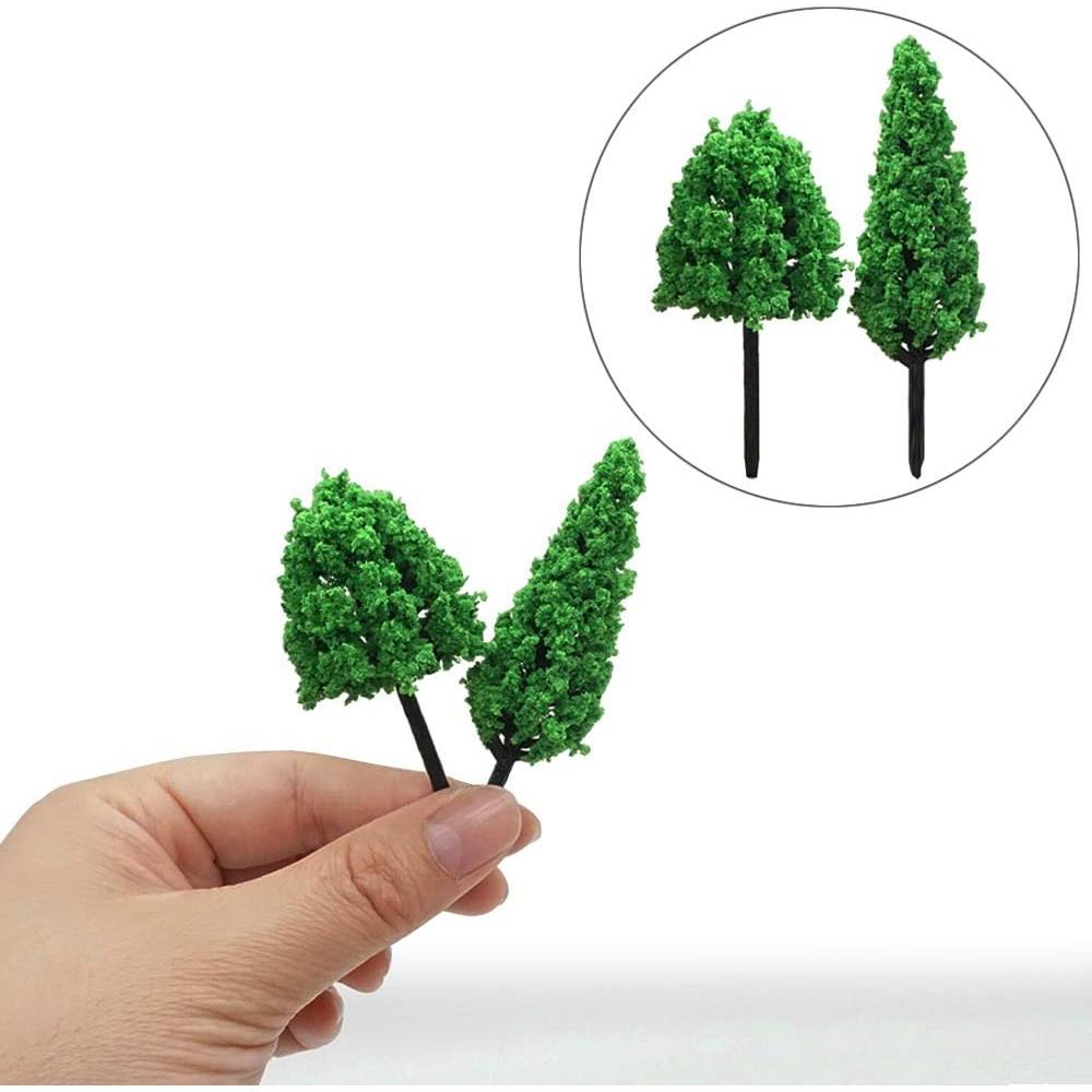 Miniaturas de Árboles Falsos Baryuefull 40 Piezas Verde 3-16 cm