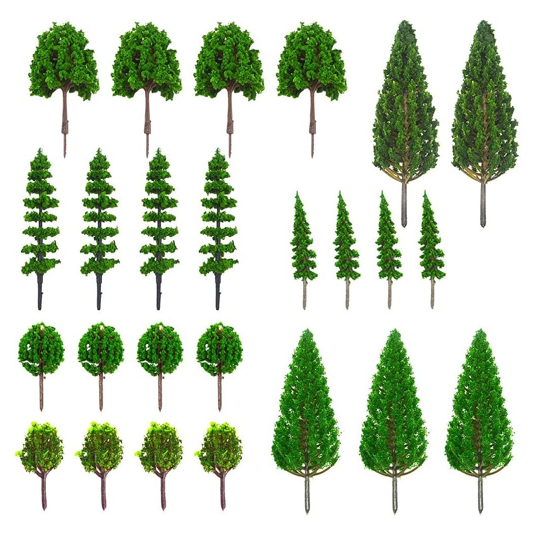 25 Árboles Miniatura Mixtos MOMOONNON para Diorama 2.5-13 cm