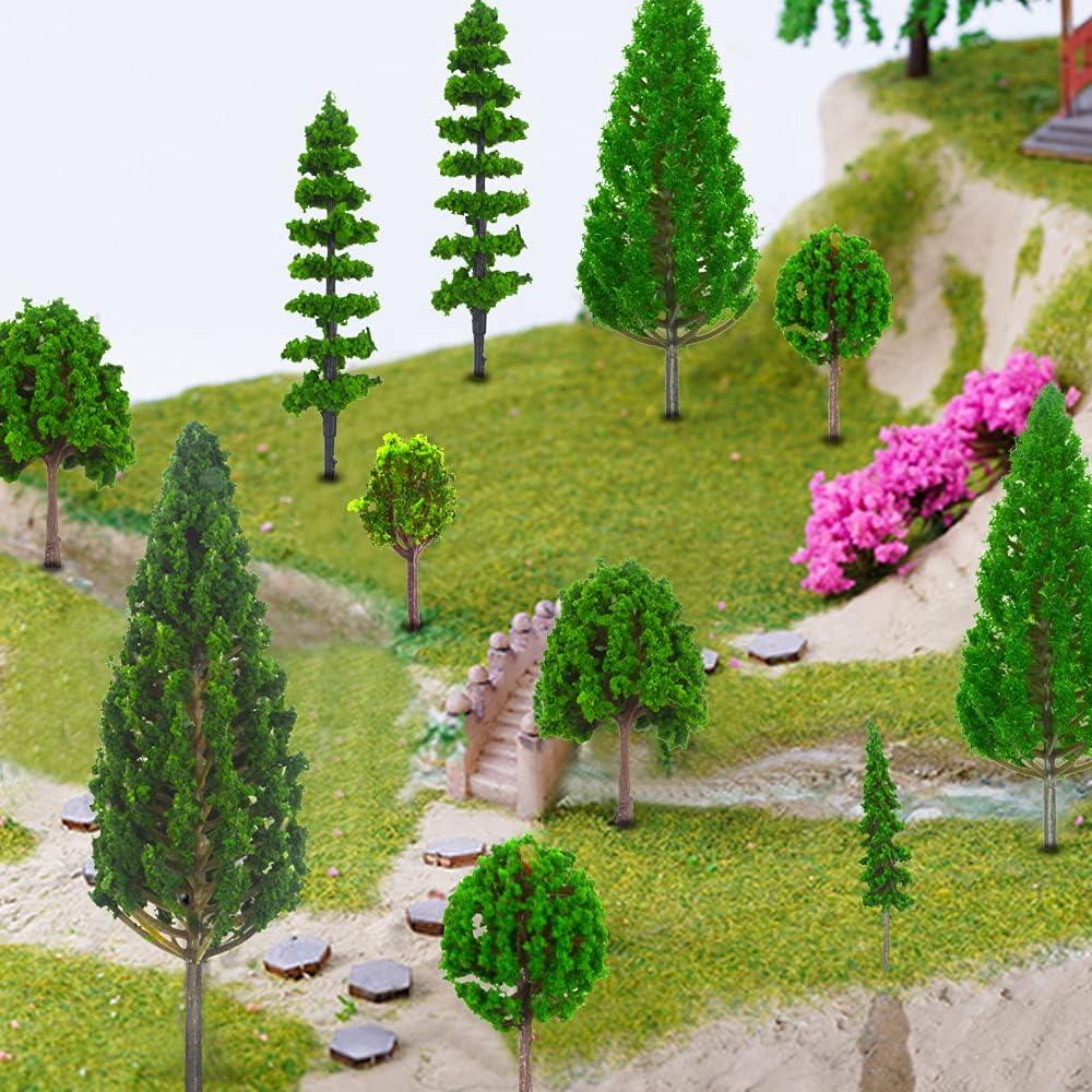 25 Árboles Miniatura Mixtos MOMOONNON para Diorama 2.5-13 cm