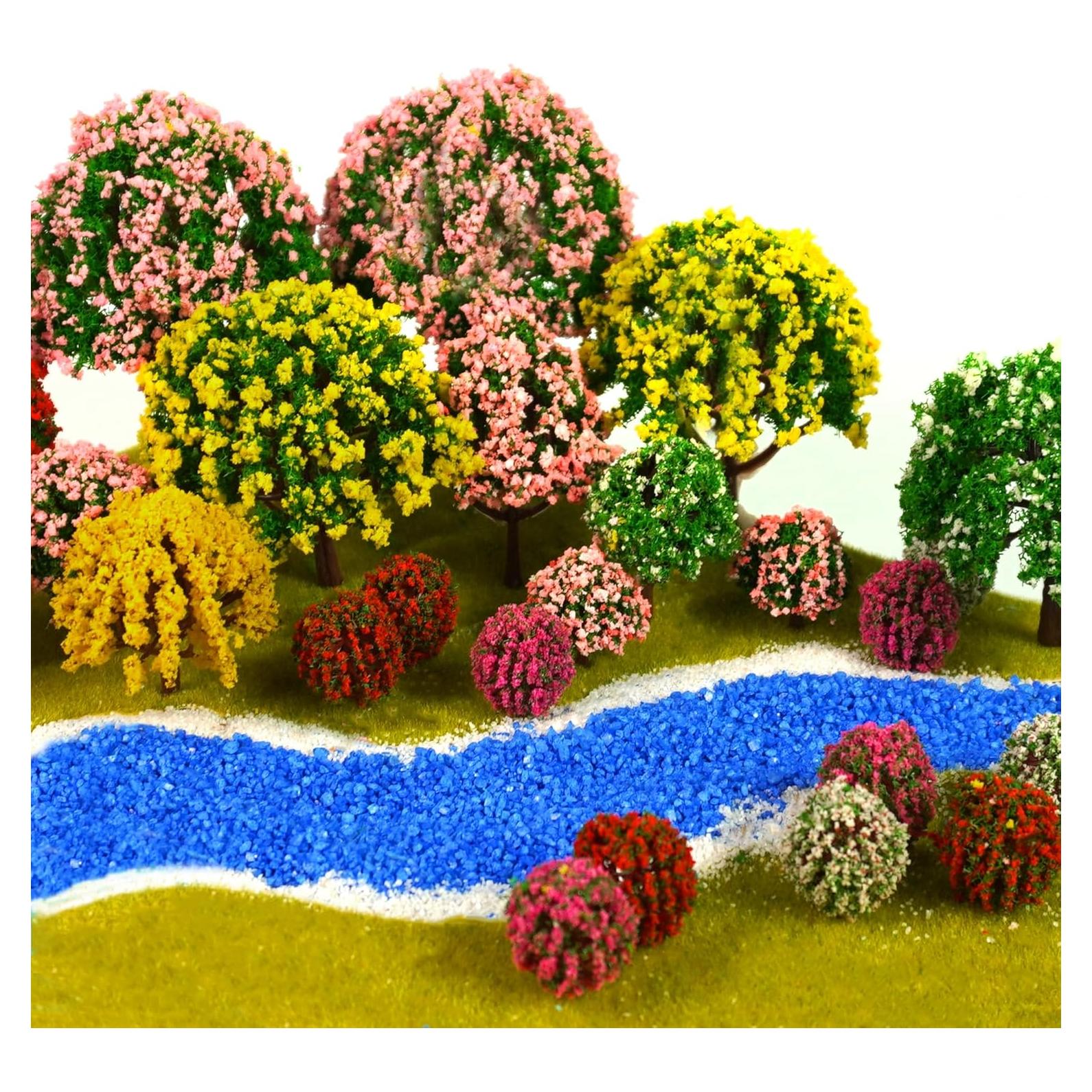 Conjunto de 32 Árboles Falsos MOMOONNON 3.5-10cm Verde