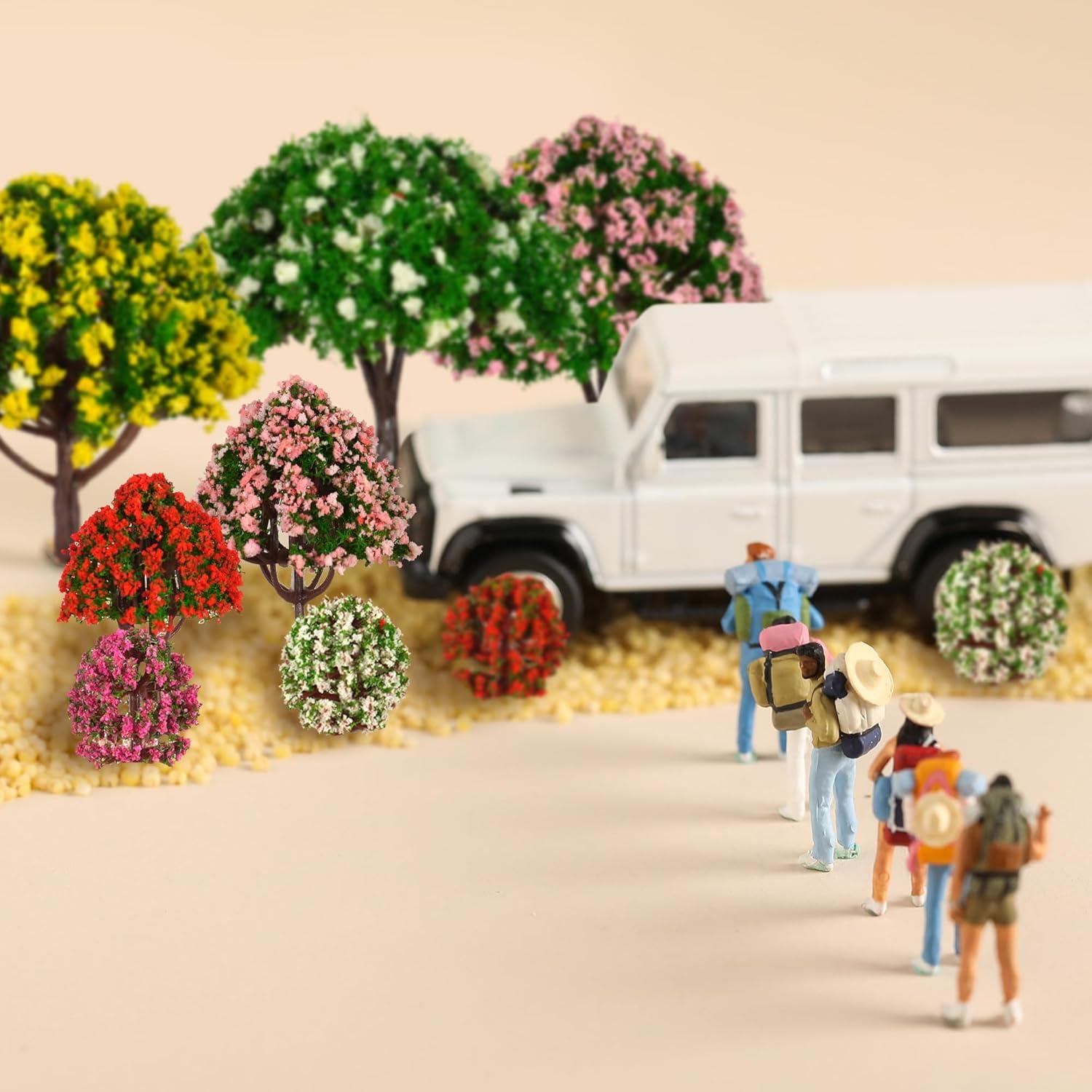 Conjunto de 32 Árboles Falsos MOMOONNON 3.5-10cm Verde