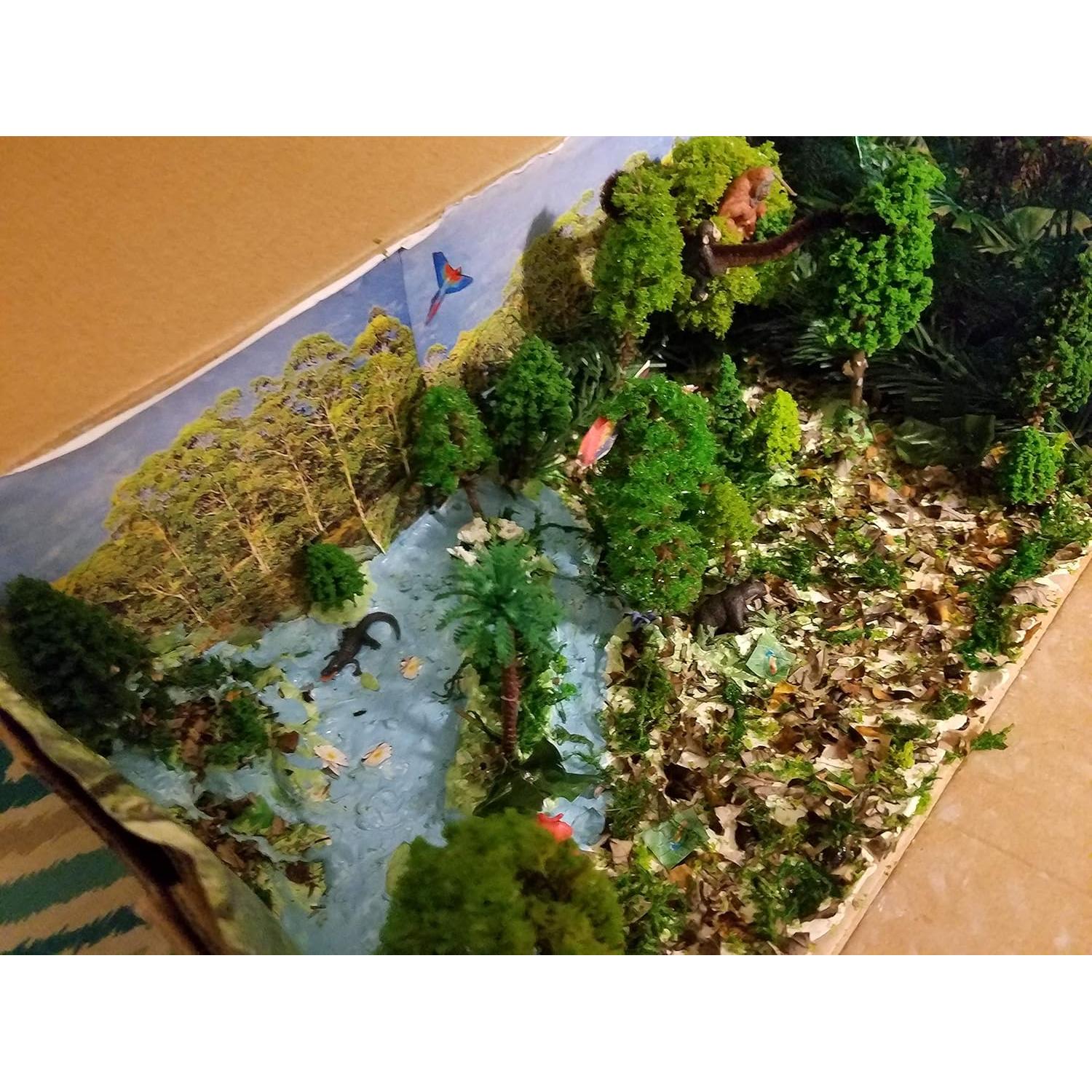 48pcs Árboles y Figuras de Animales para Escenografía de Trenes