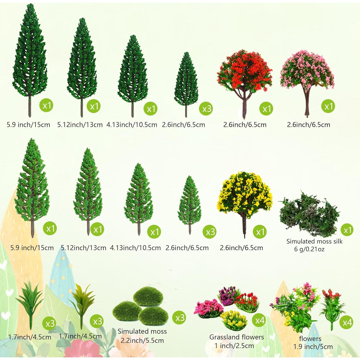 32 Piezas Árboles Artificiales Zofusaier para Diorama