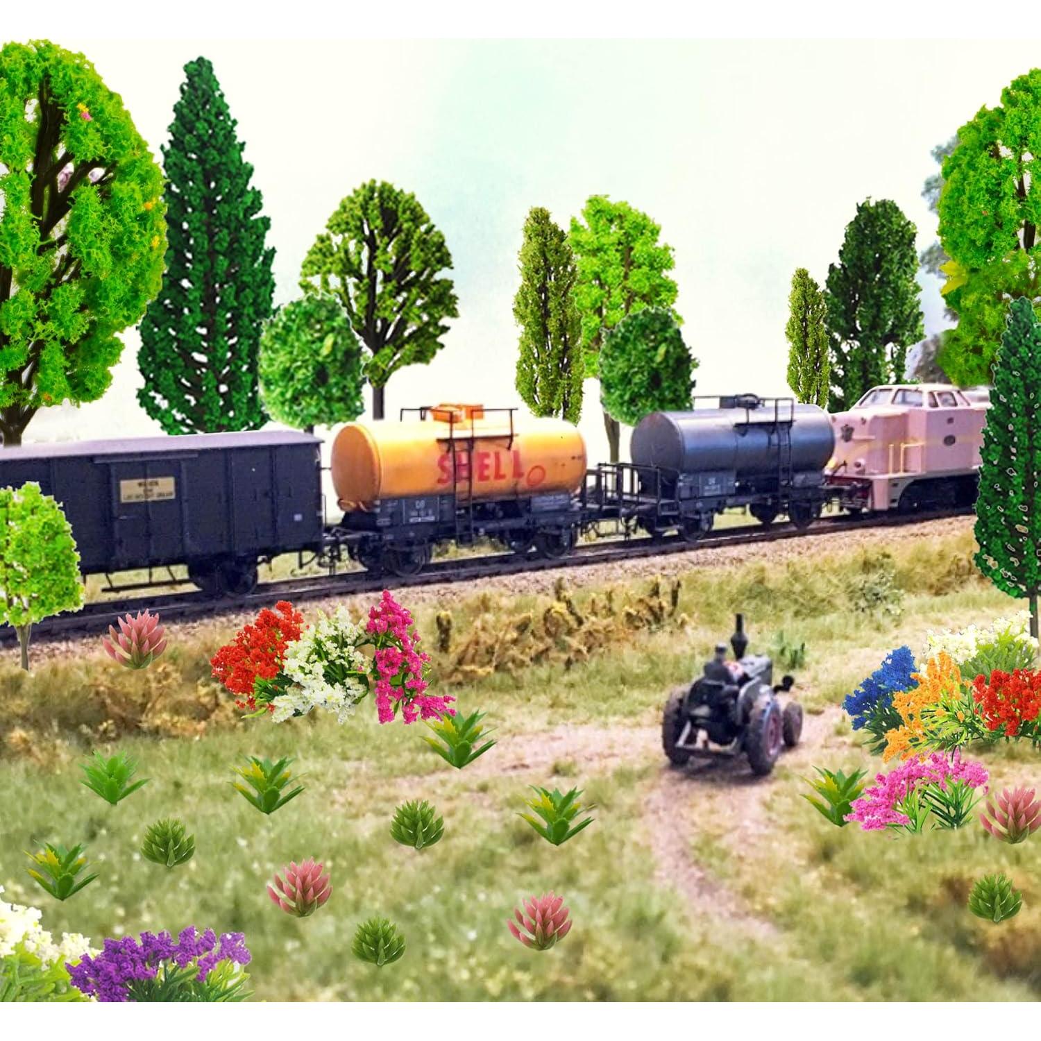 50 Piezas Árboles de Modelo MOMOONNON para Diorama 2.5g