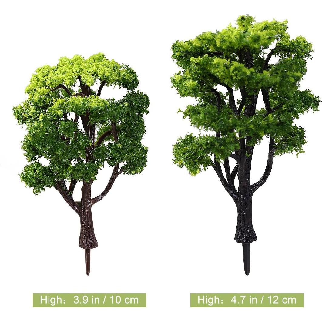 12 Árboles Miniatura WINOMO para Modelismo Escala 1:50 Verde