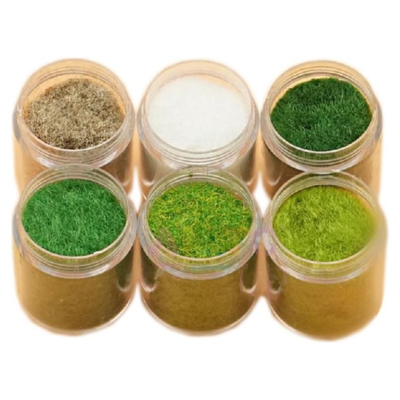 Yalulu 6 Pack Césped Falso Verde Polvo de Cachemira