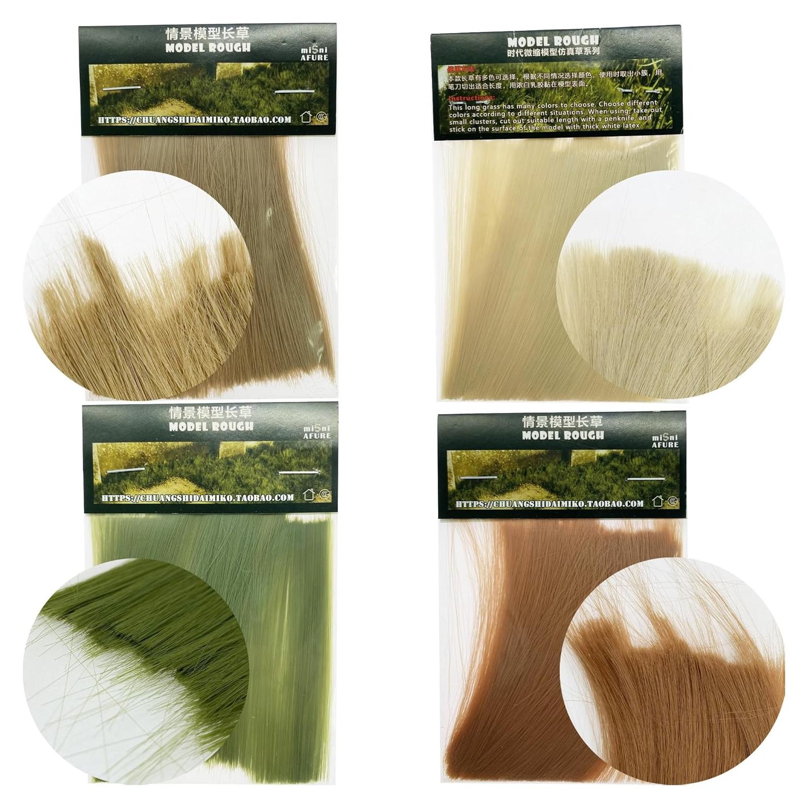 Césped Simulado Cayway Paquete de 4 Unidades para Dioramas