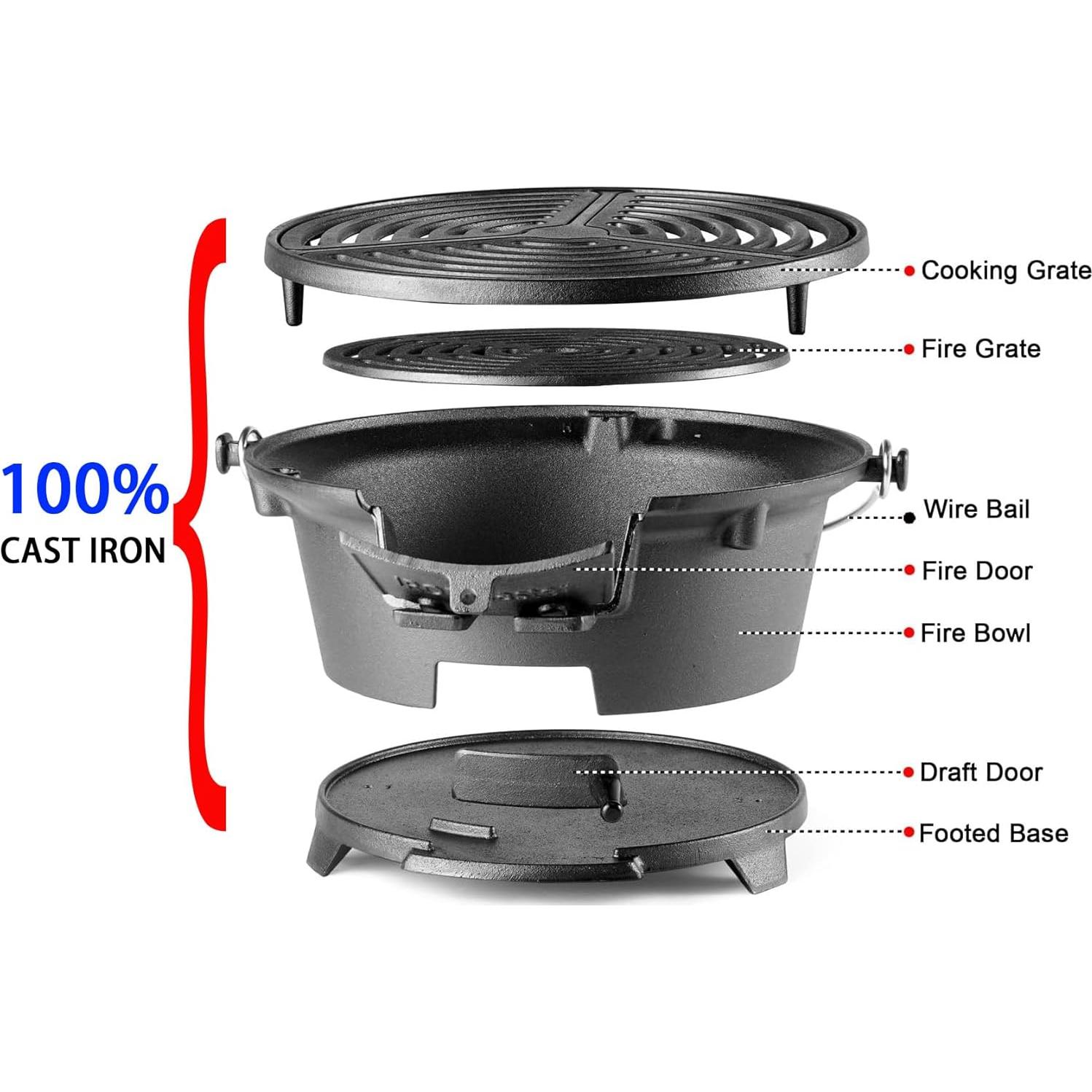 Parrilla Hibachi IronMaster R36E Hierro Fundido Portátil