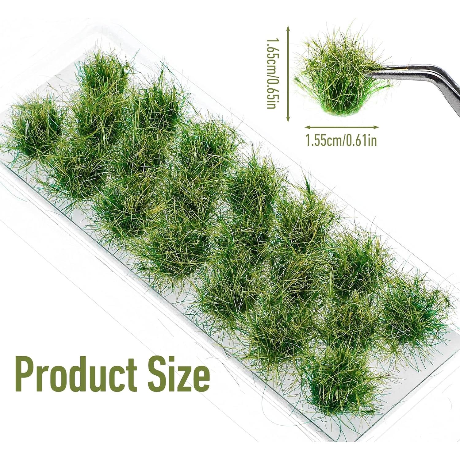 Hierba Estática Lusofie 20Pcs Verde Otoñal para Dioramas
