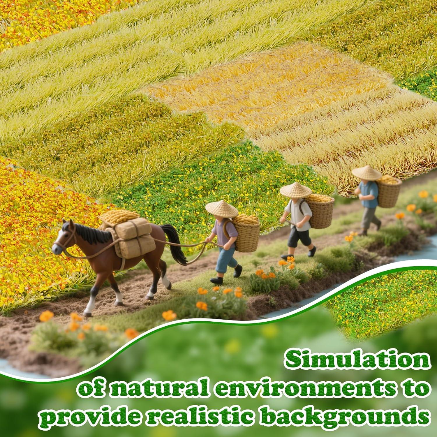 Kit de Modelo de Terreno Warmtree 24 Pcs Grama Estática 7 cm