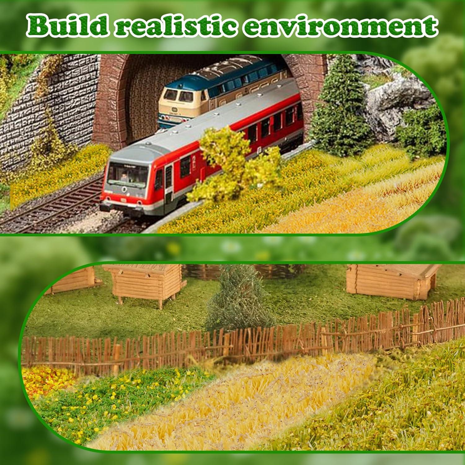 Kit de Modelo de Terreno Warmtree 24 Pcs Grama Estática 7 cm