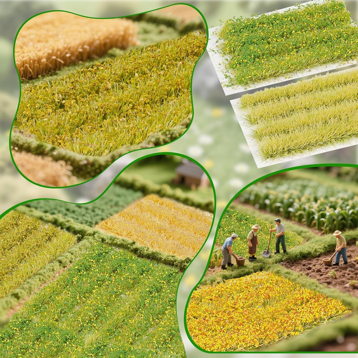 Kit de Modelo de Terreno Warmtree 24 Pcs Grama Estática 7 cm