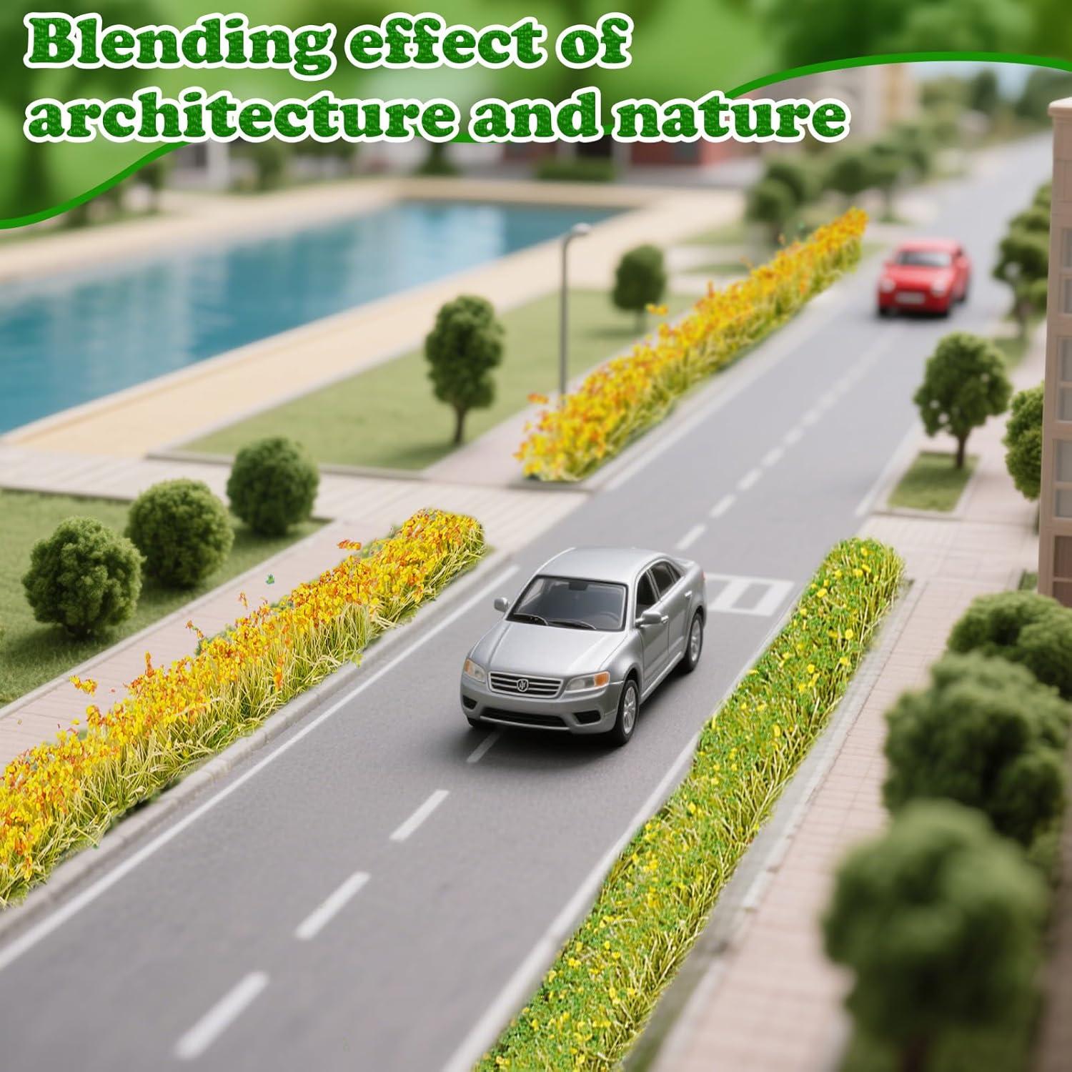 Kit de Modelo de Terreno Warmtree 24 Pcs Grama Estática 7 cm