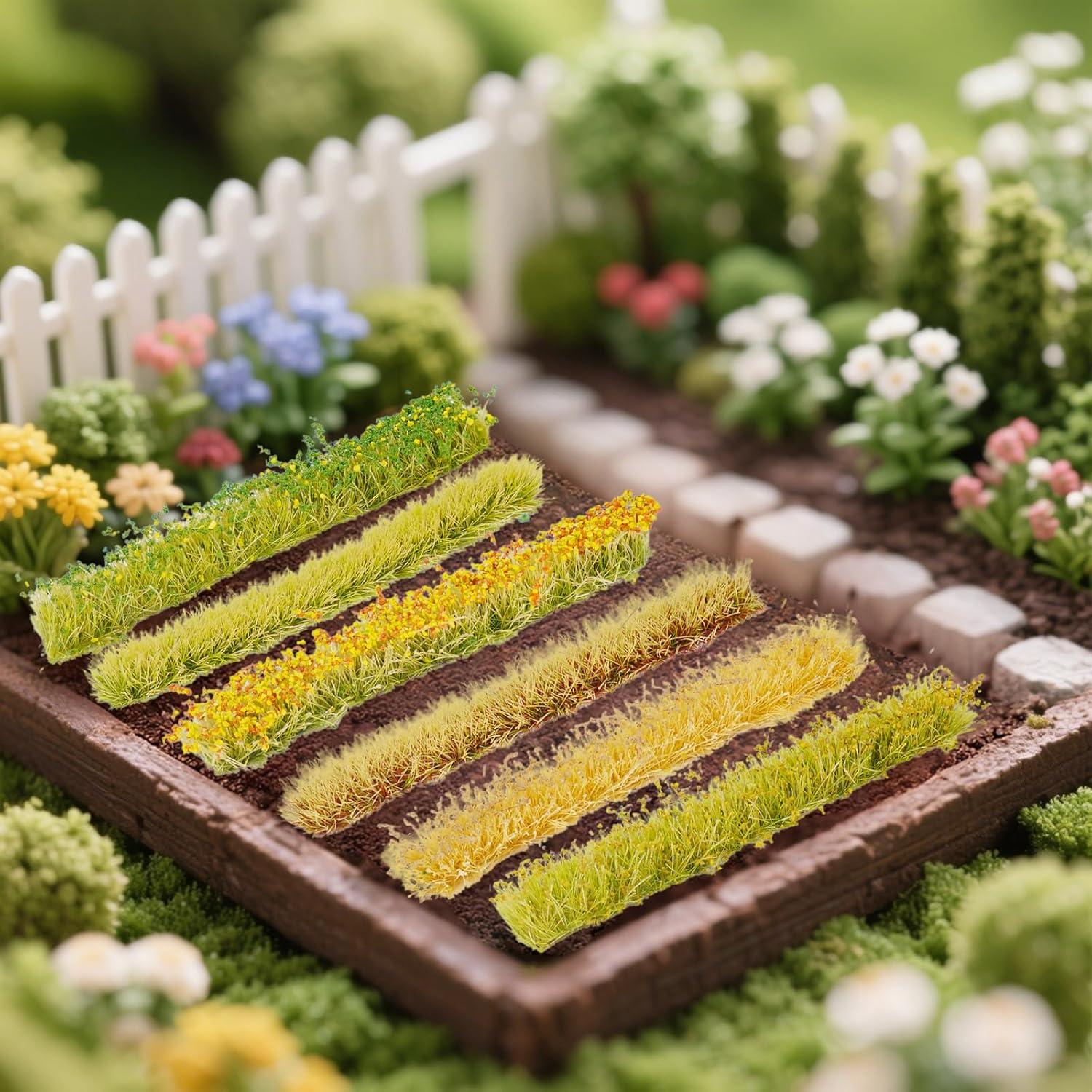 Kit de Modelo de Terreno Warmtree 24 Pcs Grama Estática 7 cm