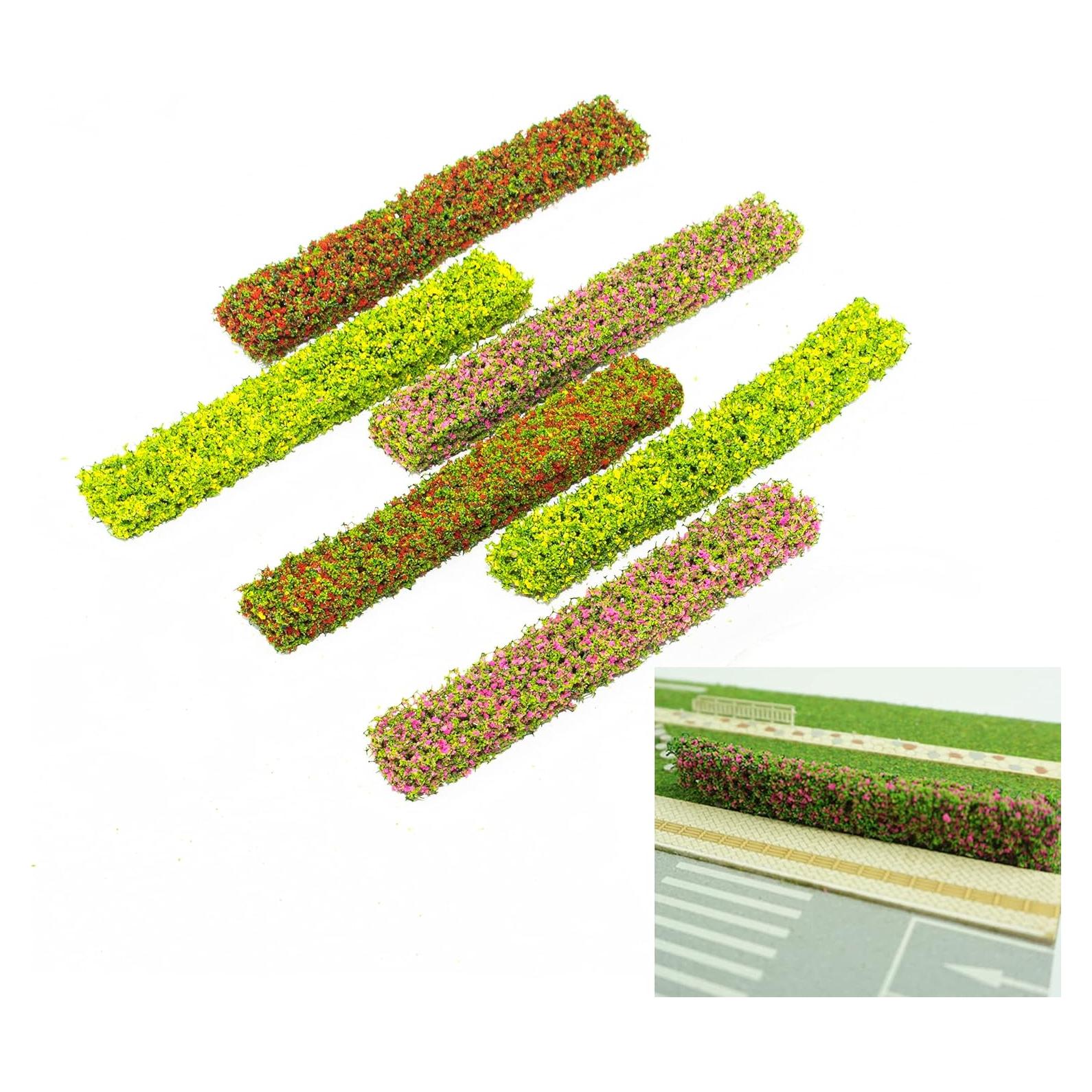 12 Tiras de Arbustos Miniatura Warmtree para Diorama y Ferrocarril
