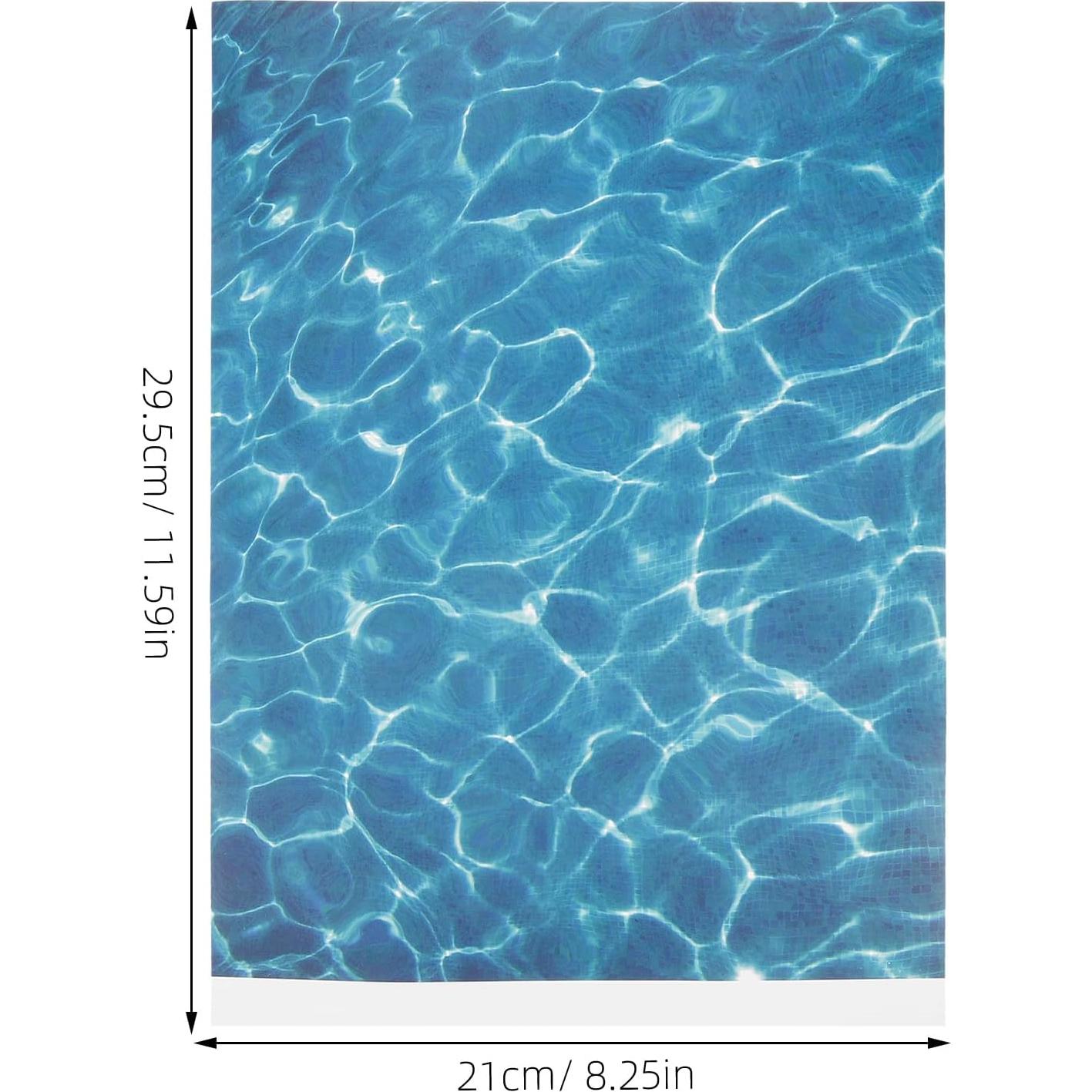 Hojas de Ondas de Agua Tofficu - 5 Stickers Azul 29.5x21cm