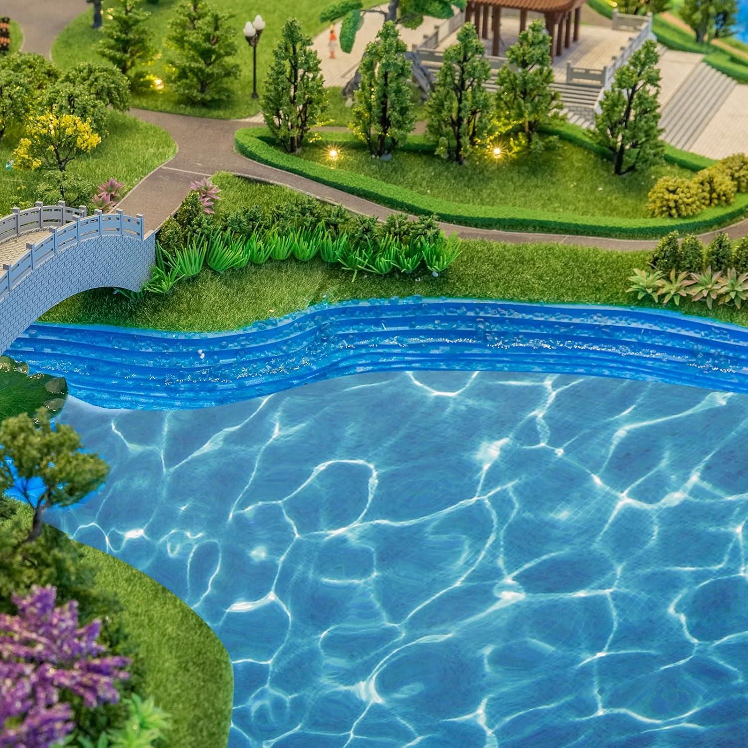 Hojas de Ondas de Agua Tofficu - 5 Stickers Azul 29.5x21cm