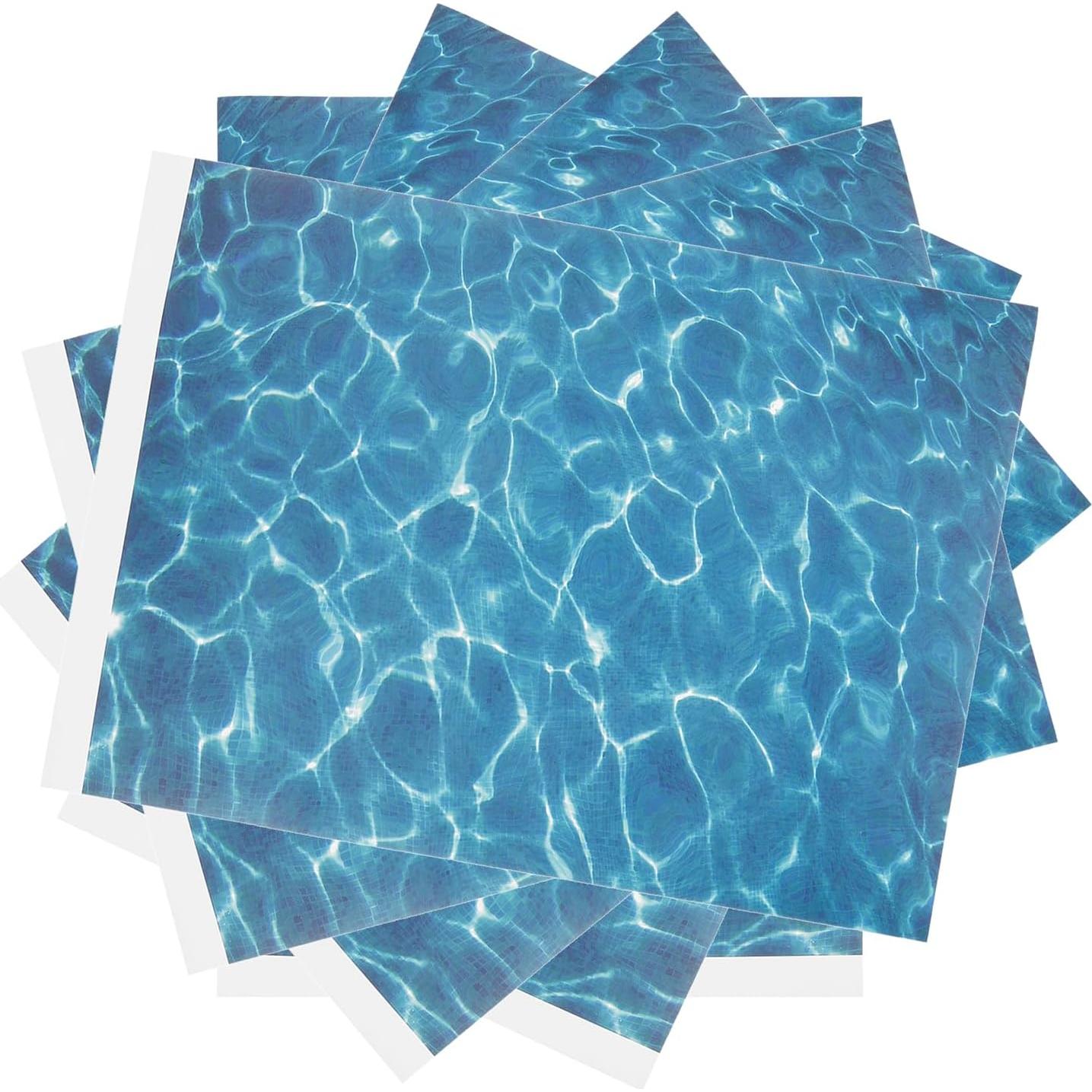 Hojas de Ondas de Agua Tofficu - 5 Stickers Azul 29.5x21cm