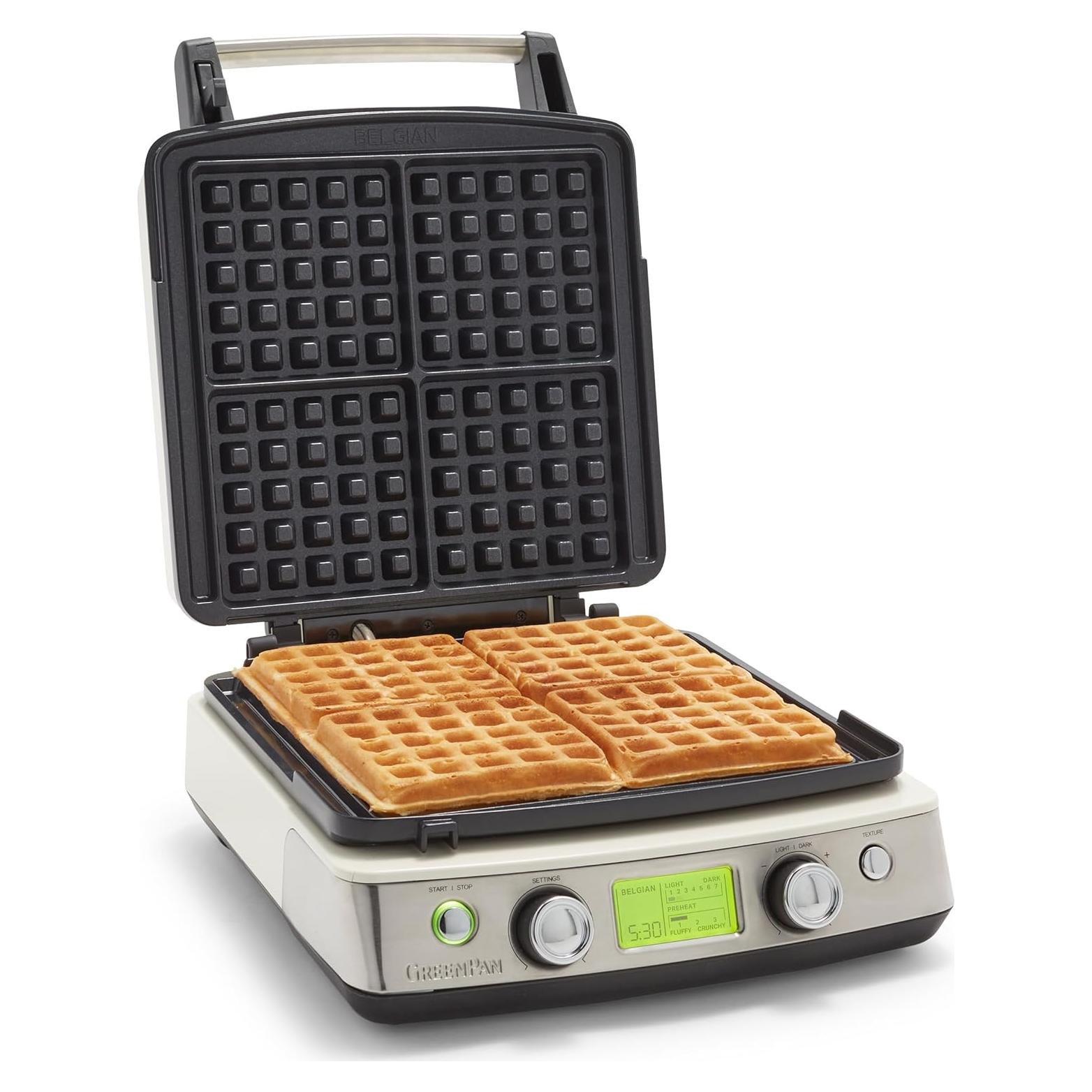 Waffle Maker GreenPan 4-Cuadrados Cerámico Antiadherente
