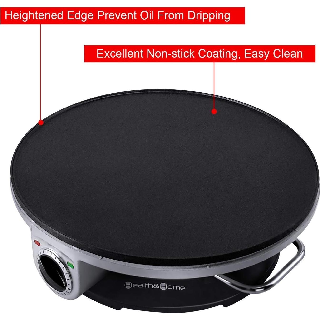 Hacedor de Crepes Salud y Hogar 33 cm Antiadherente Eléctrico