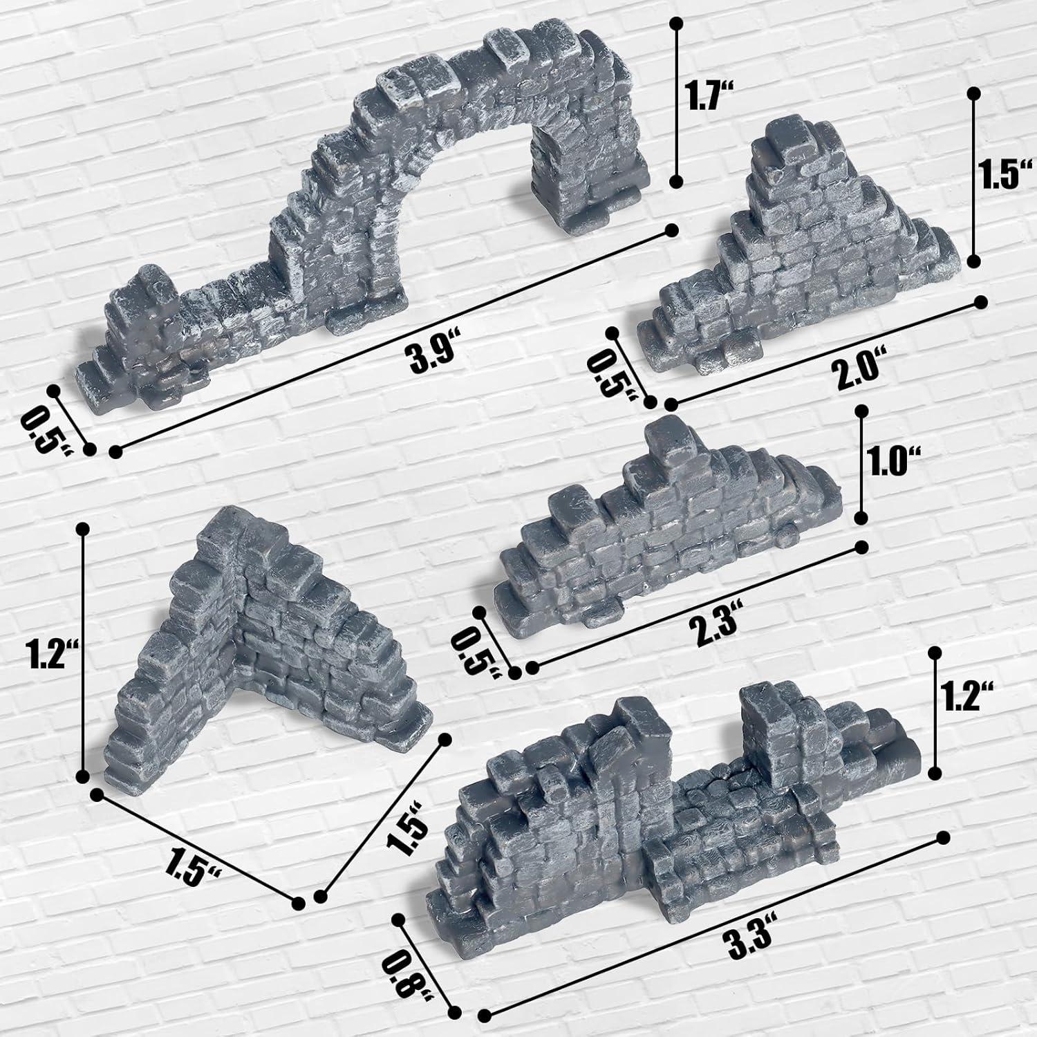 Conjunto de Paredes de Piedra Arruinadas Warmtree - Escenografía 28mm
