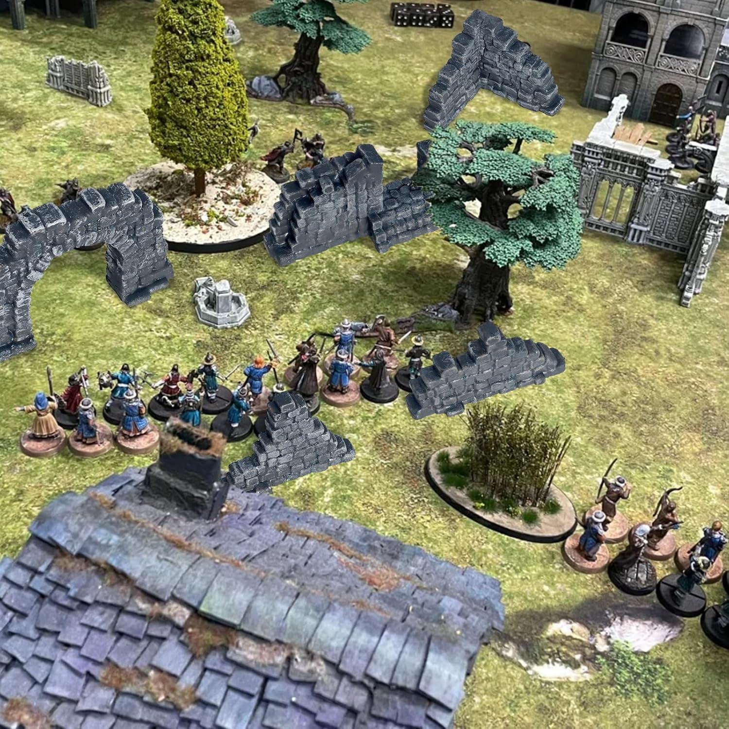 Conjunto de Paredes de Piedra Arruinadas Warmtree - Escenografía 28mm