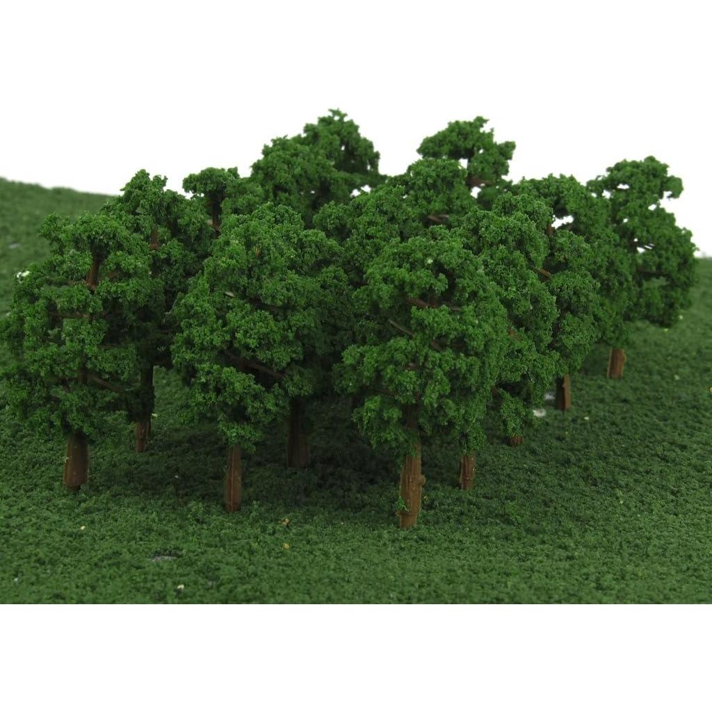 40 Árboles Modelo DIY Jili Online 8cm Verde Oscuro 1/150