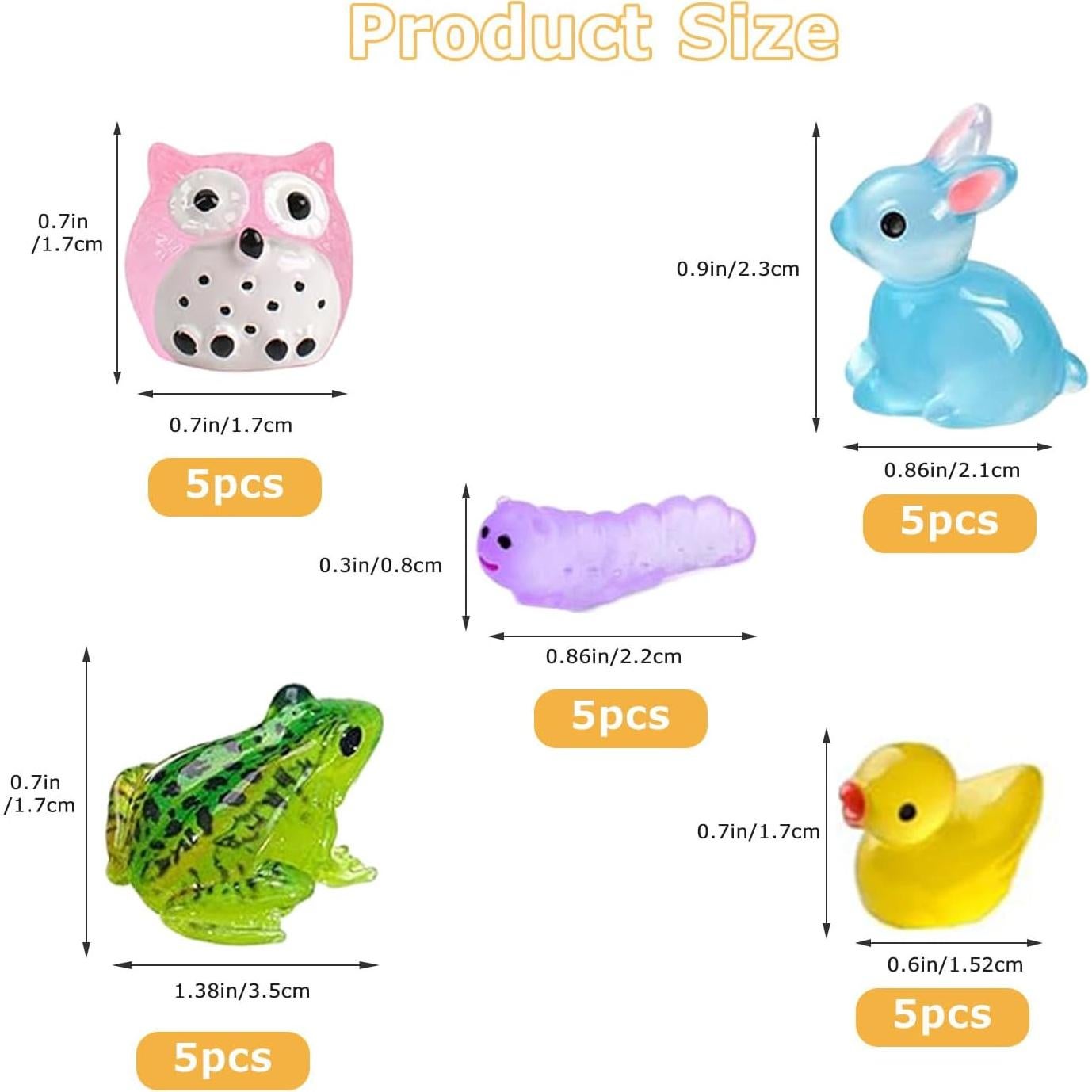 55 Piezas Árboles en Miniatura y Figuras de Animales Luminosa