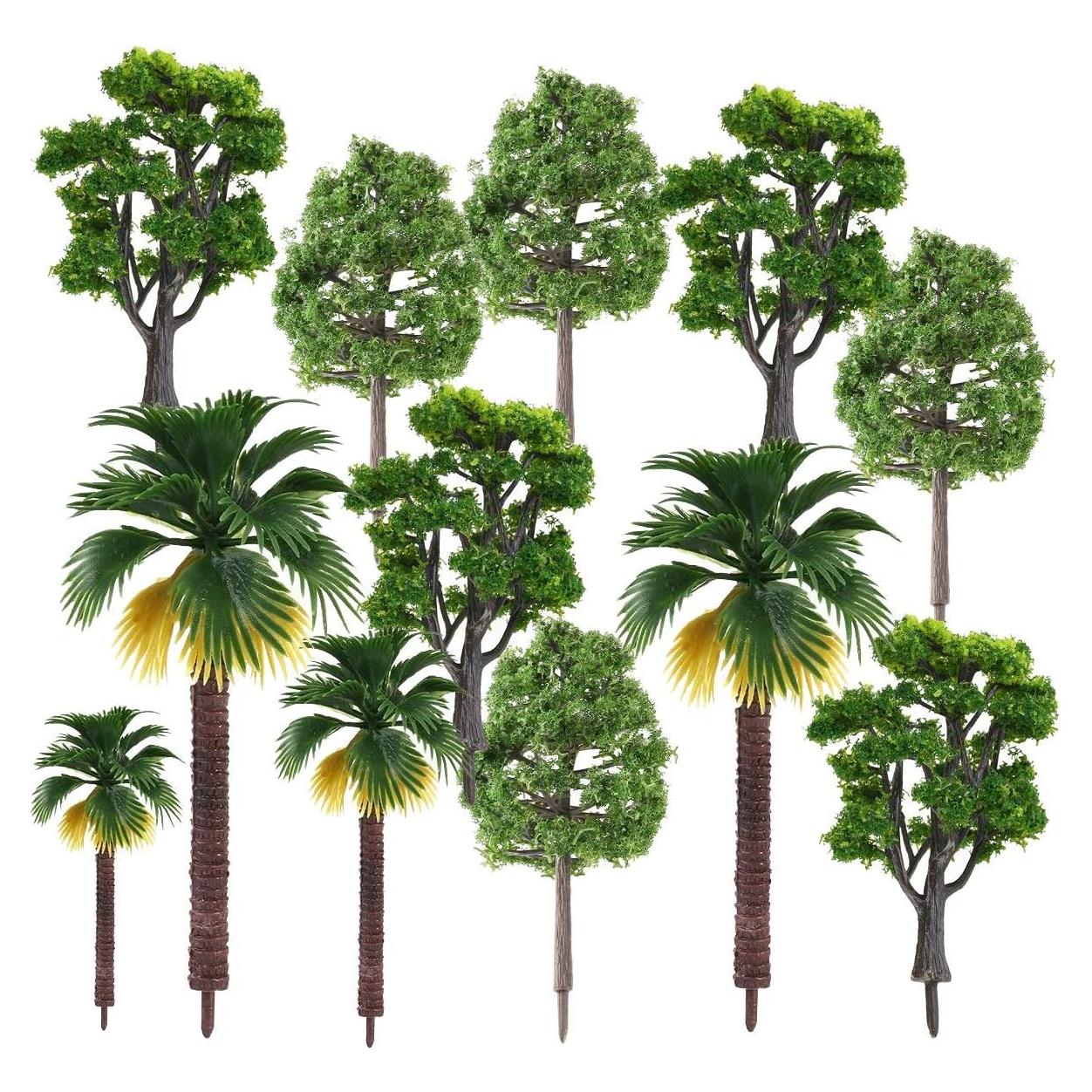 Kit de 12 Modelos de Árboles Miniatura AnyBack Verde