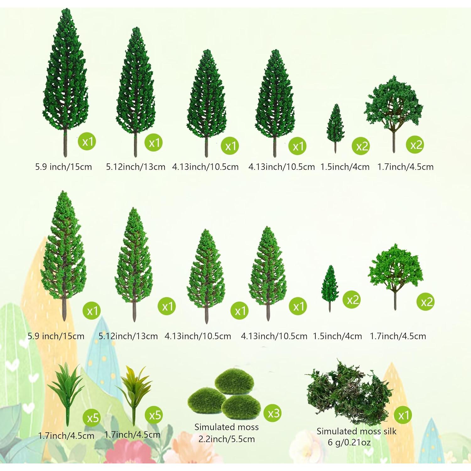 30 Piezas Árboles Miniatura Zofusaier 3.5-15 cm para Diorama