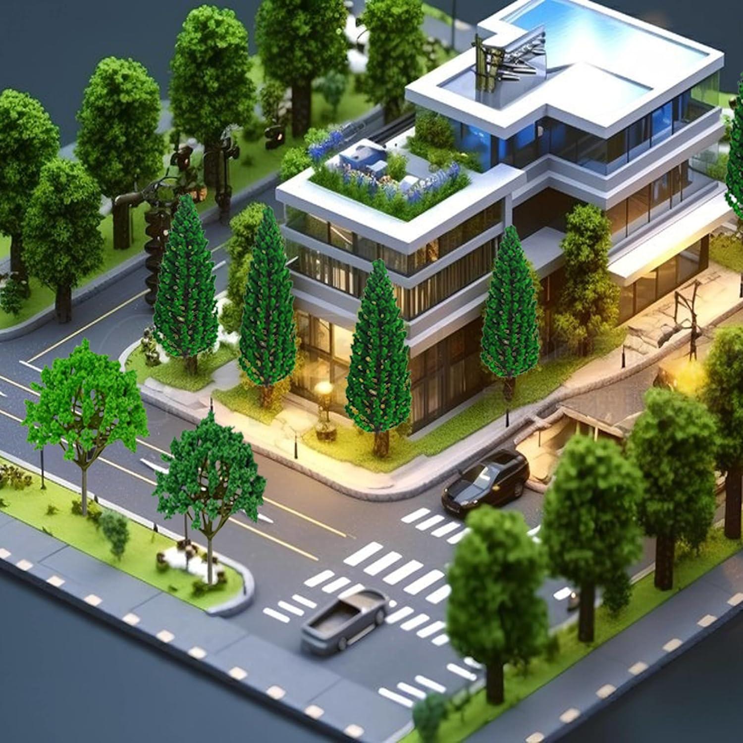 30 Piezas Árboles Miniatura Zofusaier 3.5-15 cm para Diorama