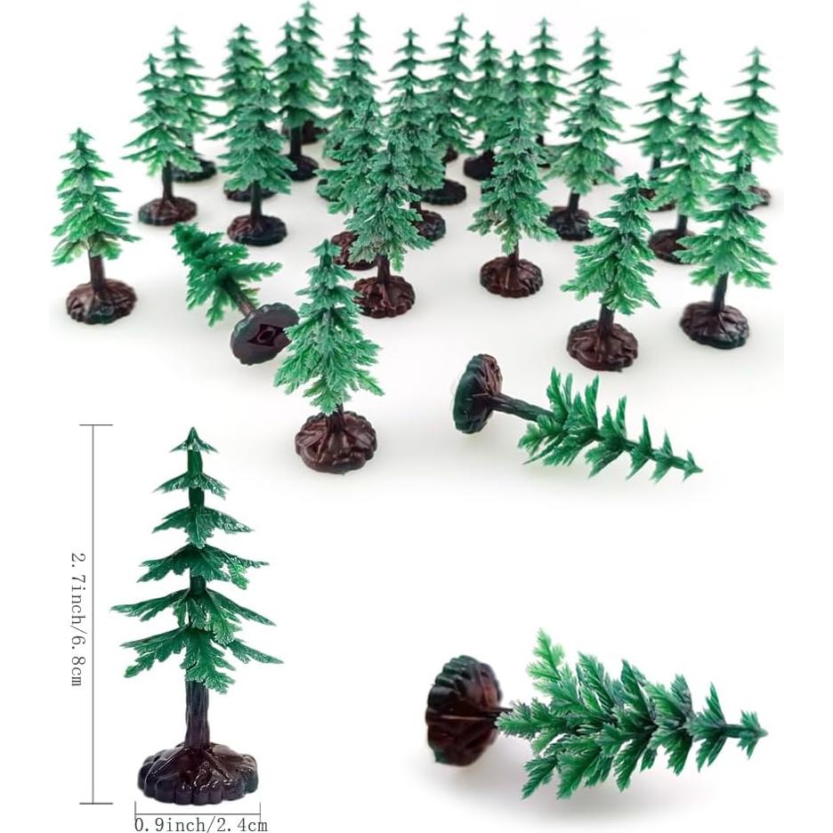30 Piezas Árboles Miniatura de Pino Artificial FAZHBARY