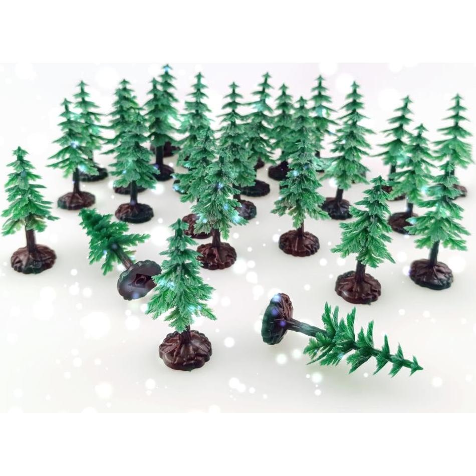 30 Piezas Árboles Miniatura de Pino Artificial FAZHBARY