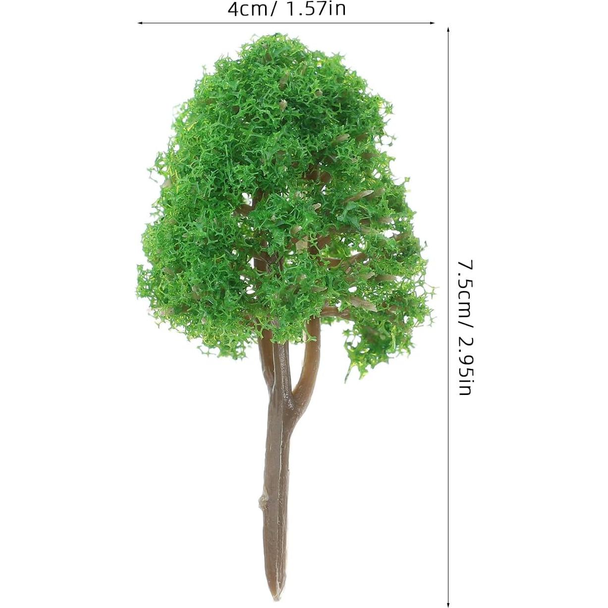 20 Árboles Modelo Paisaje 1:150 NUOLUX 7.5cm Verde