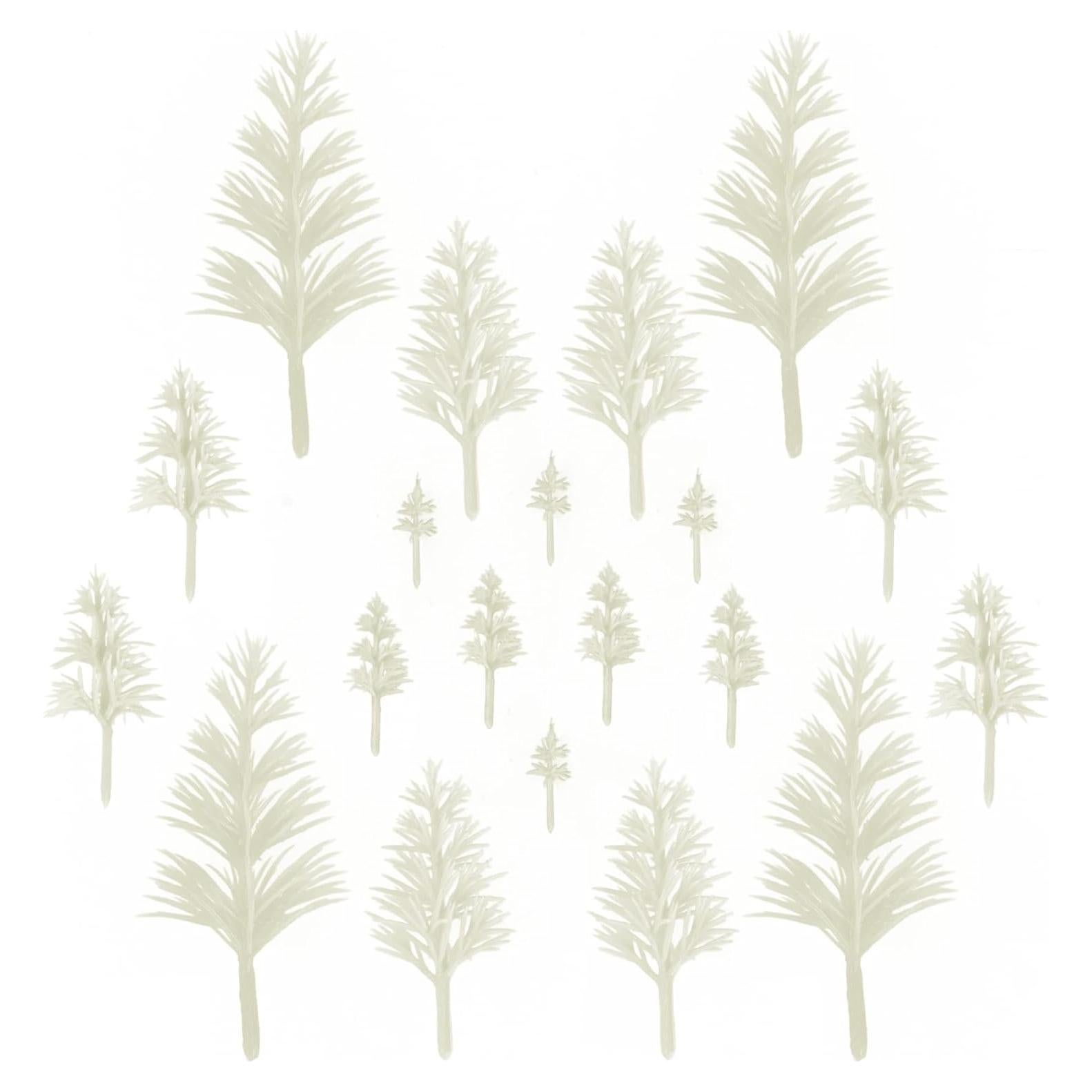 Mini Árboles Falsos LUEYAO 20 PCS Escenografía DIY Blanco