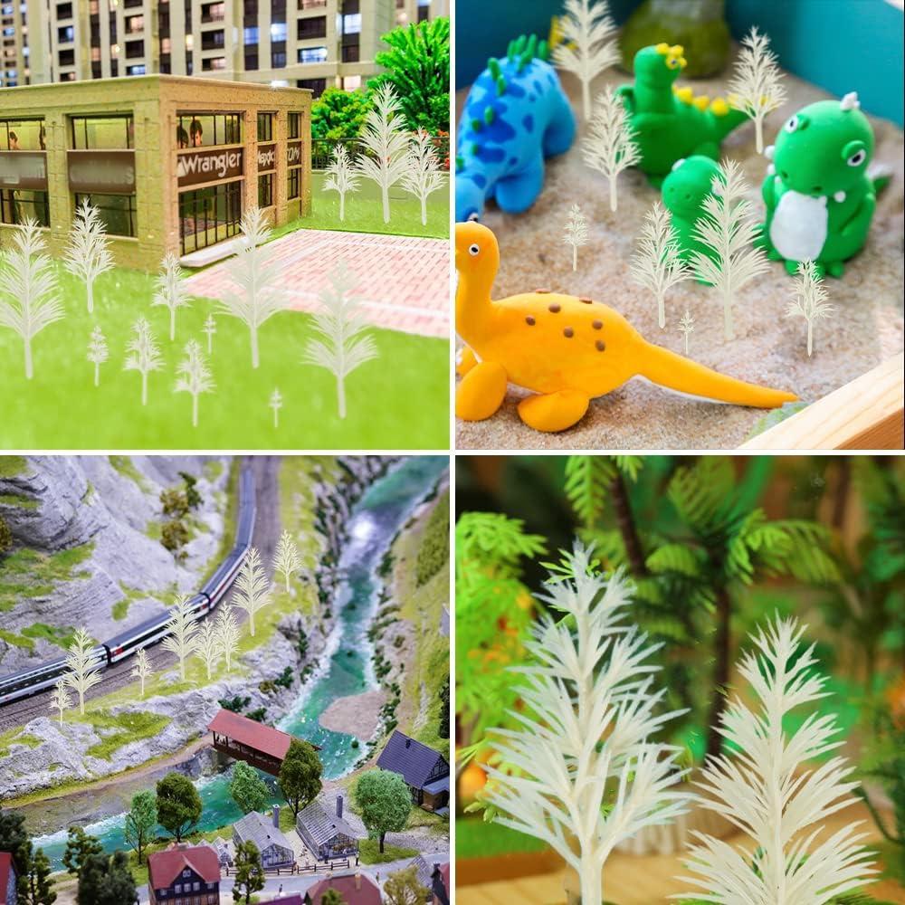 Mini Árboles Falsos LUEYAO 20 PCS Escenografía DIY Blanco